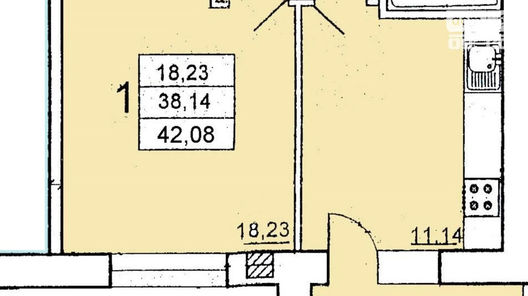 Продається 1-кімнатна квартира 42 кв. м у Одесі, вул. Шота Руставелі