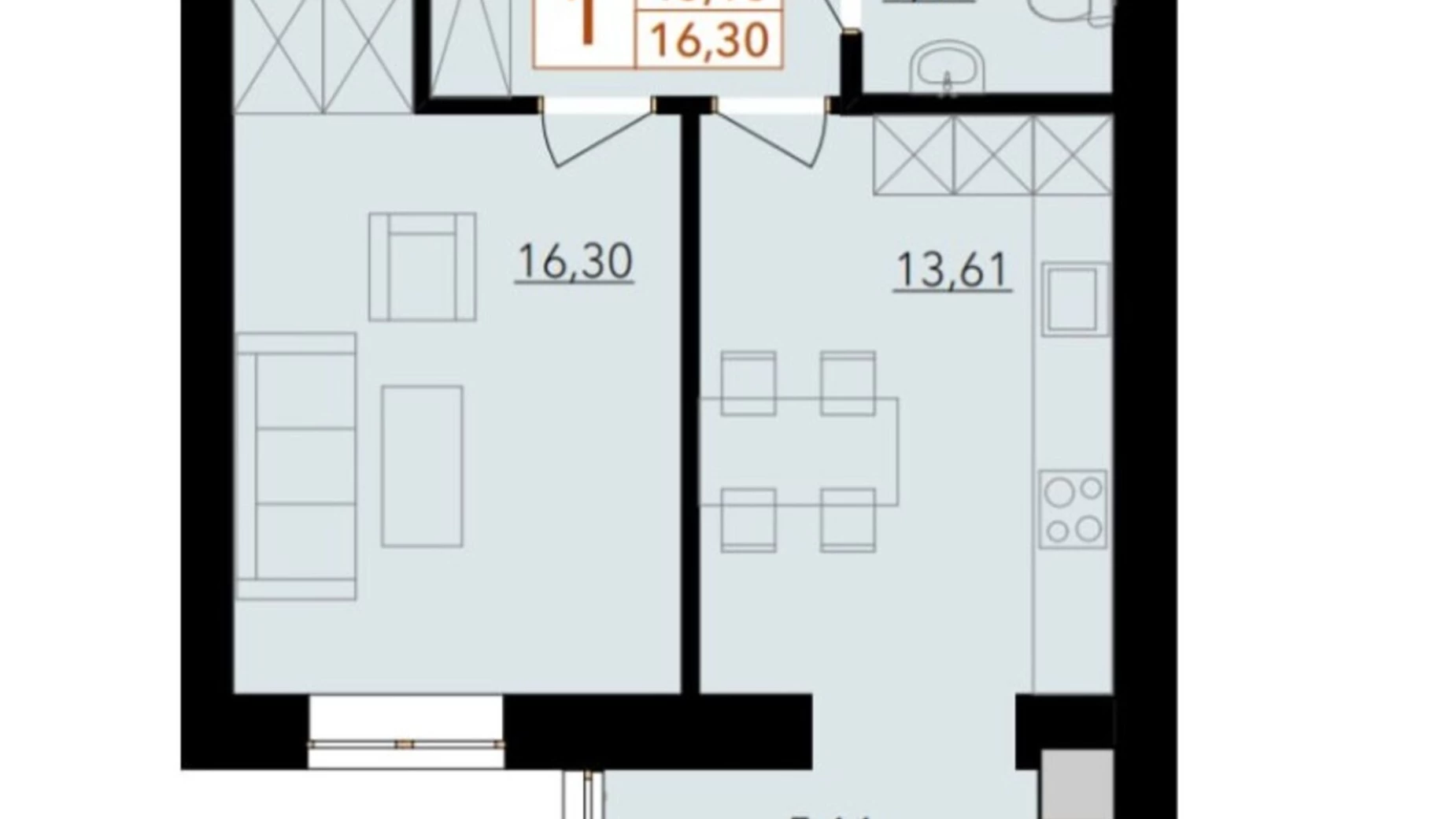 Продается 1-комнатная квартира 43.3 кв. м в Хмельницком, ул. Тернопольская - фото 4