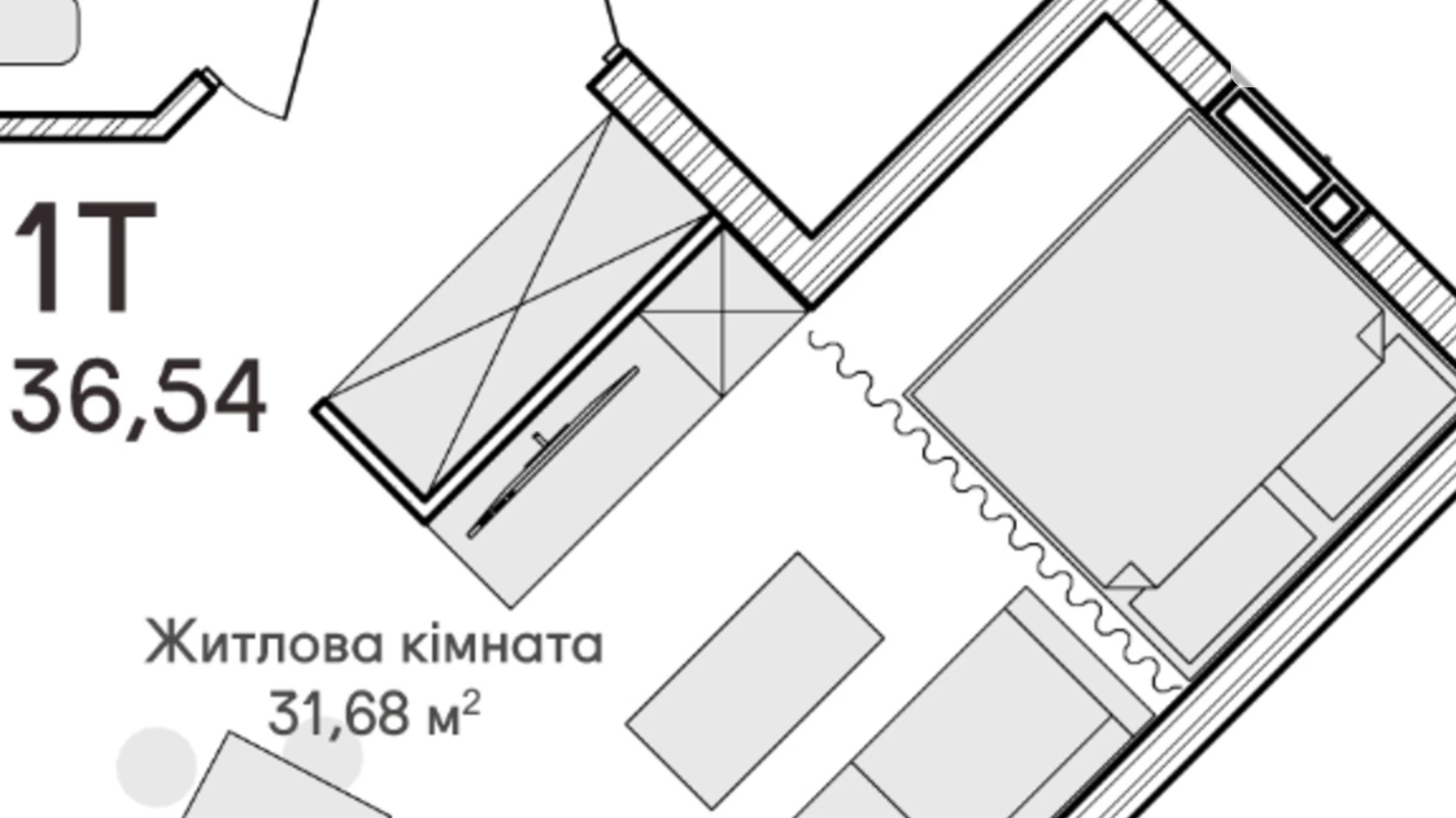 Продается 1-комнатная квартира 36 кв. м в Ирпене, ул. Озерная, 72 - фото 2