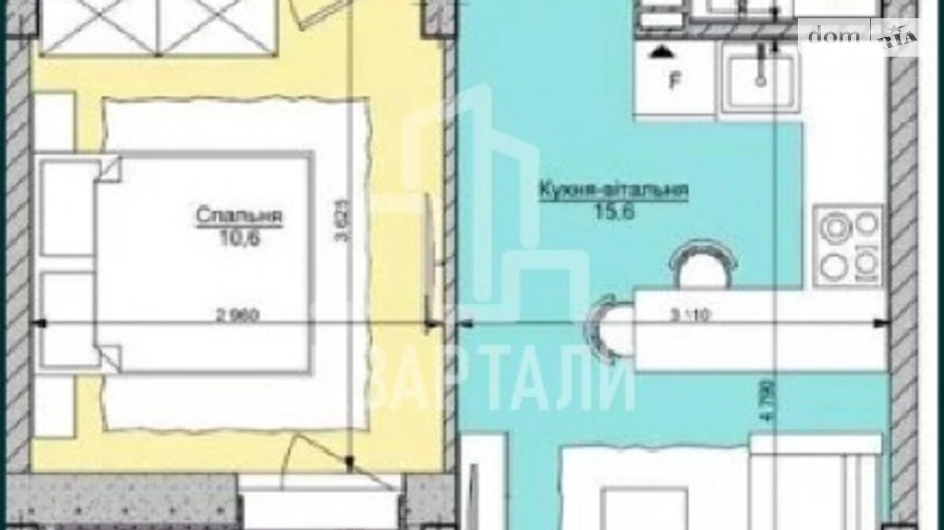 Продается 1-комнатная квартира 42 кв. м в Киеве, Большая Кольцевая дор., 1