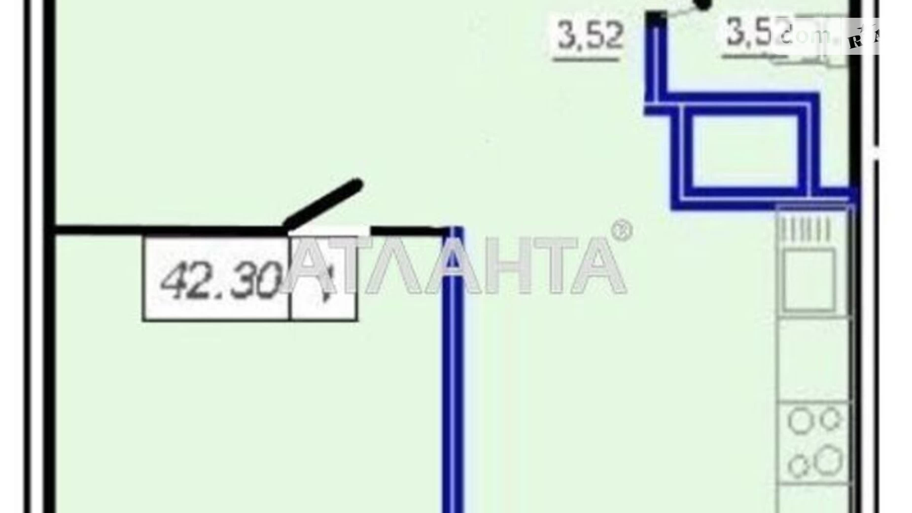 Продається 1-кімнатна квартира 43 кв. м у Одесі, вул. Перлинна