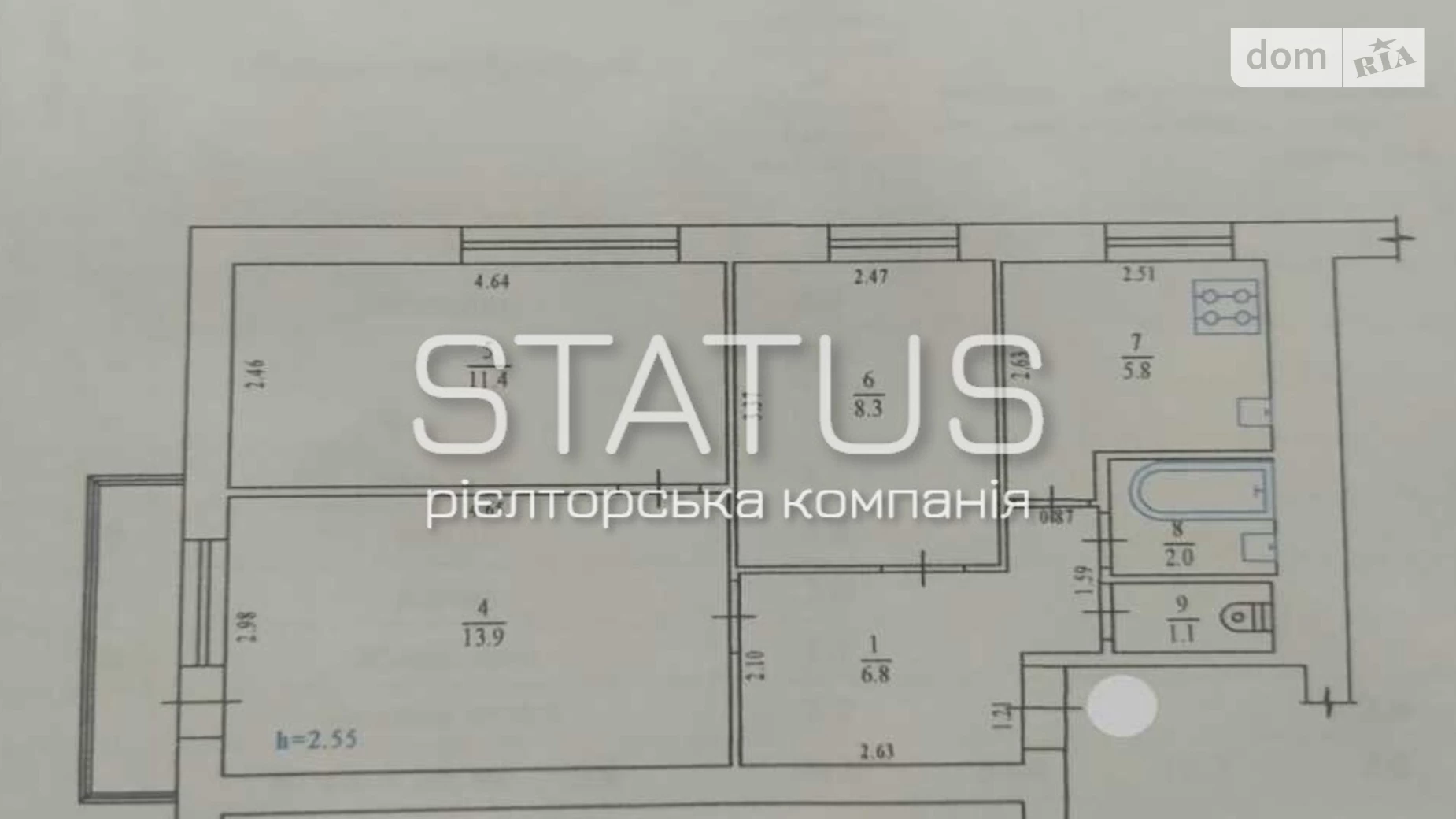 Продається 3-кімнатна квартира 50 кв. м у Полтаві, вул. Небесної Сотні