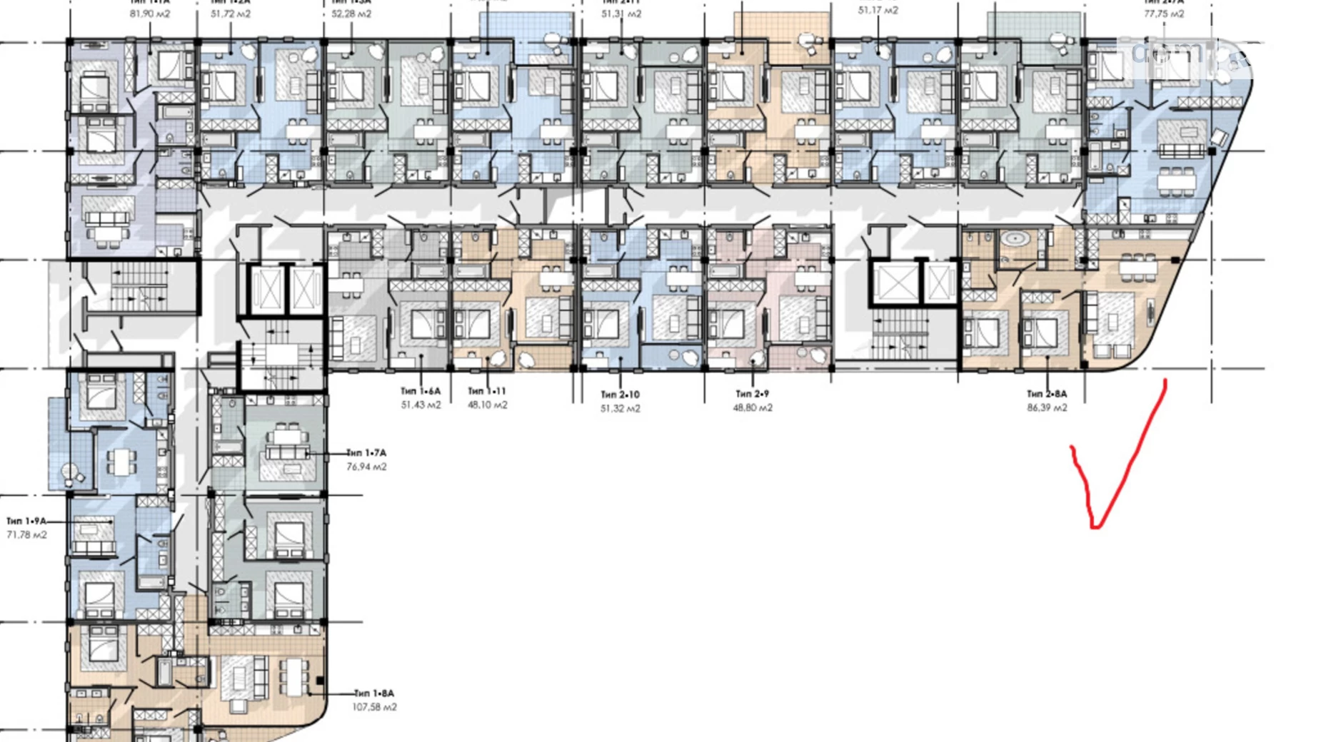 Продается 3-комнатная квартира 87 кв. м в Днепре, ул. Короленко, 2