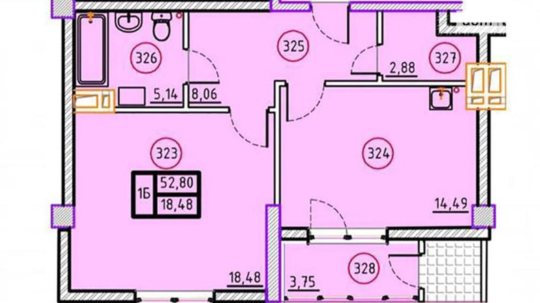 Продається 1-кімнатна квартира 53 кв. м у Харкові, вул. Дмитра Антоненка(Мінська), 3