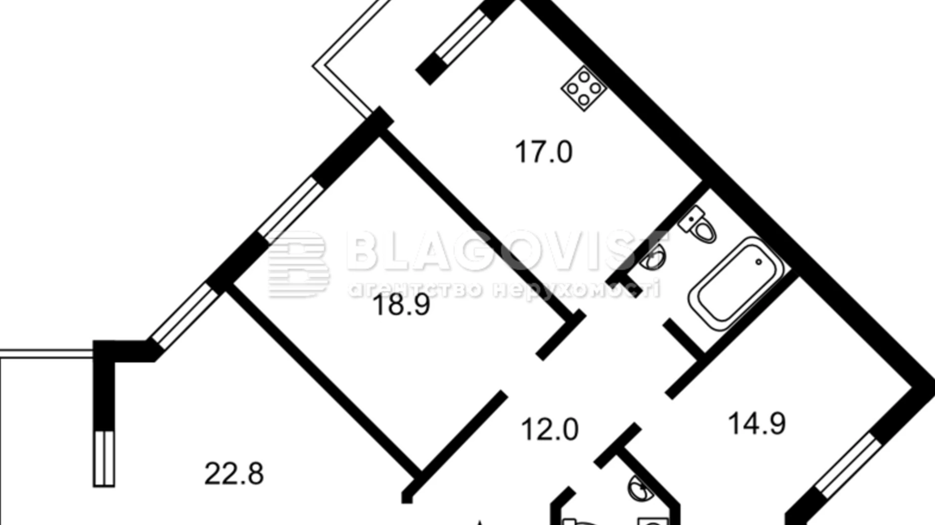 Продается 3-комнатная квартира 88 кв. м в Киеве, ул. Метрологическая, 52 - фото 2