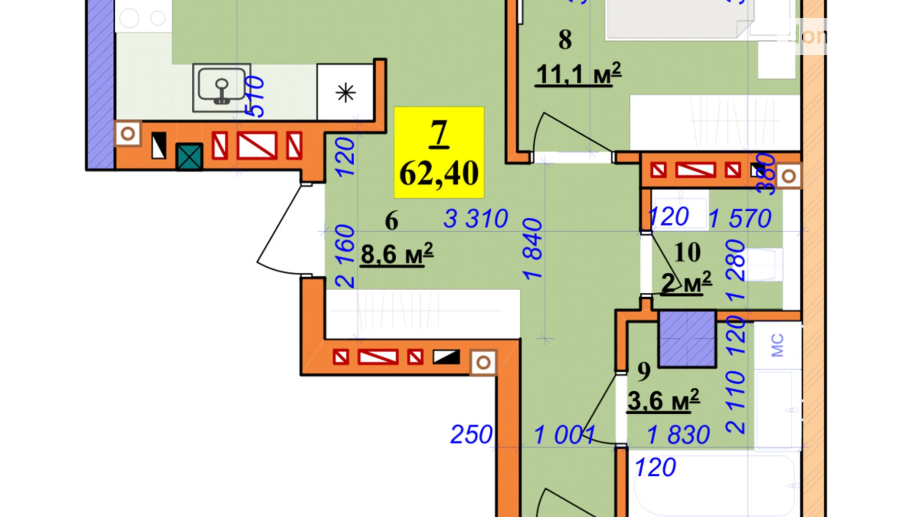 Продається 2-кімнатна квартира 63 кв. м у Івано-Франківську, вул. Національної Гвардії, 3 - фото 5