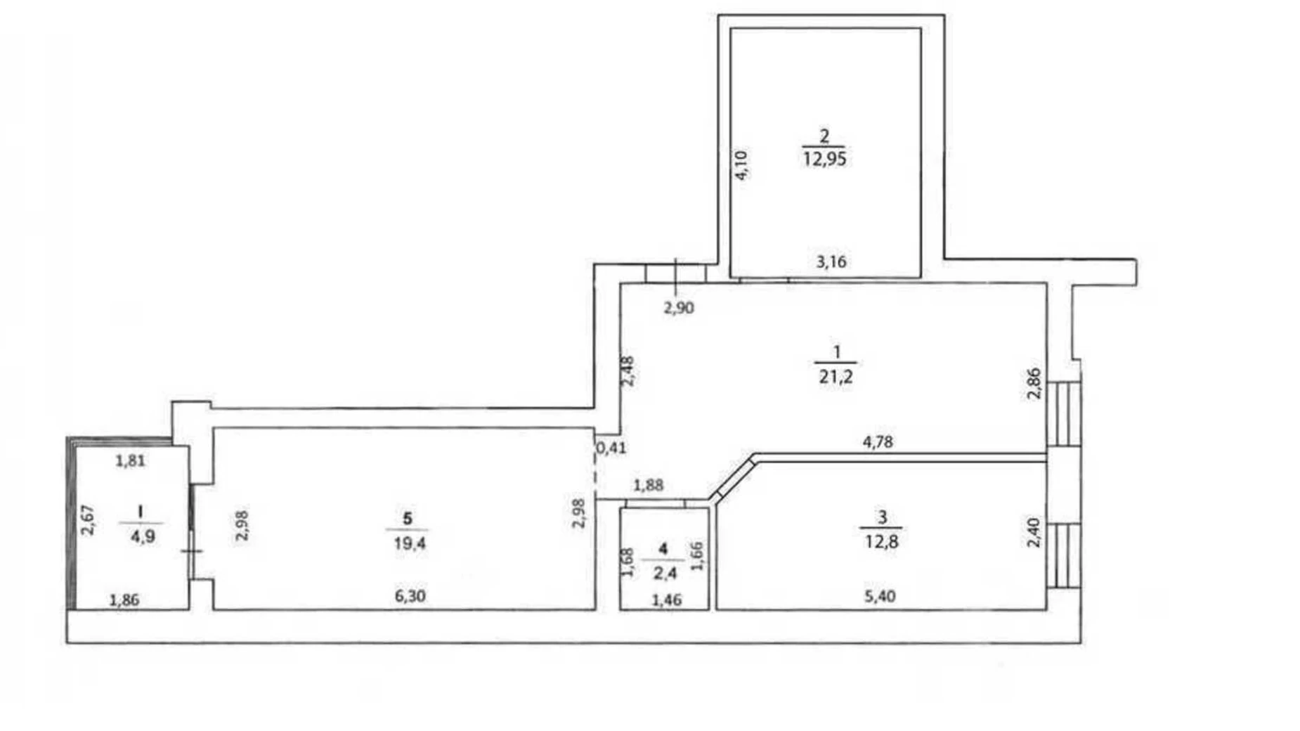 Продается 2-комнатная квартира 71 кв. м в Полтаве, вул. Андриевского Виктора