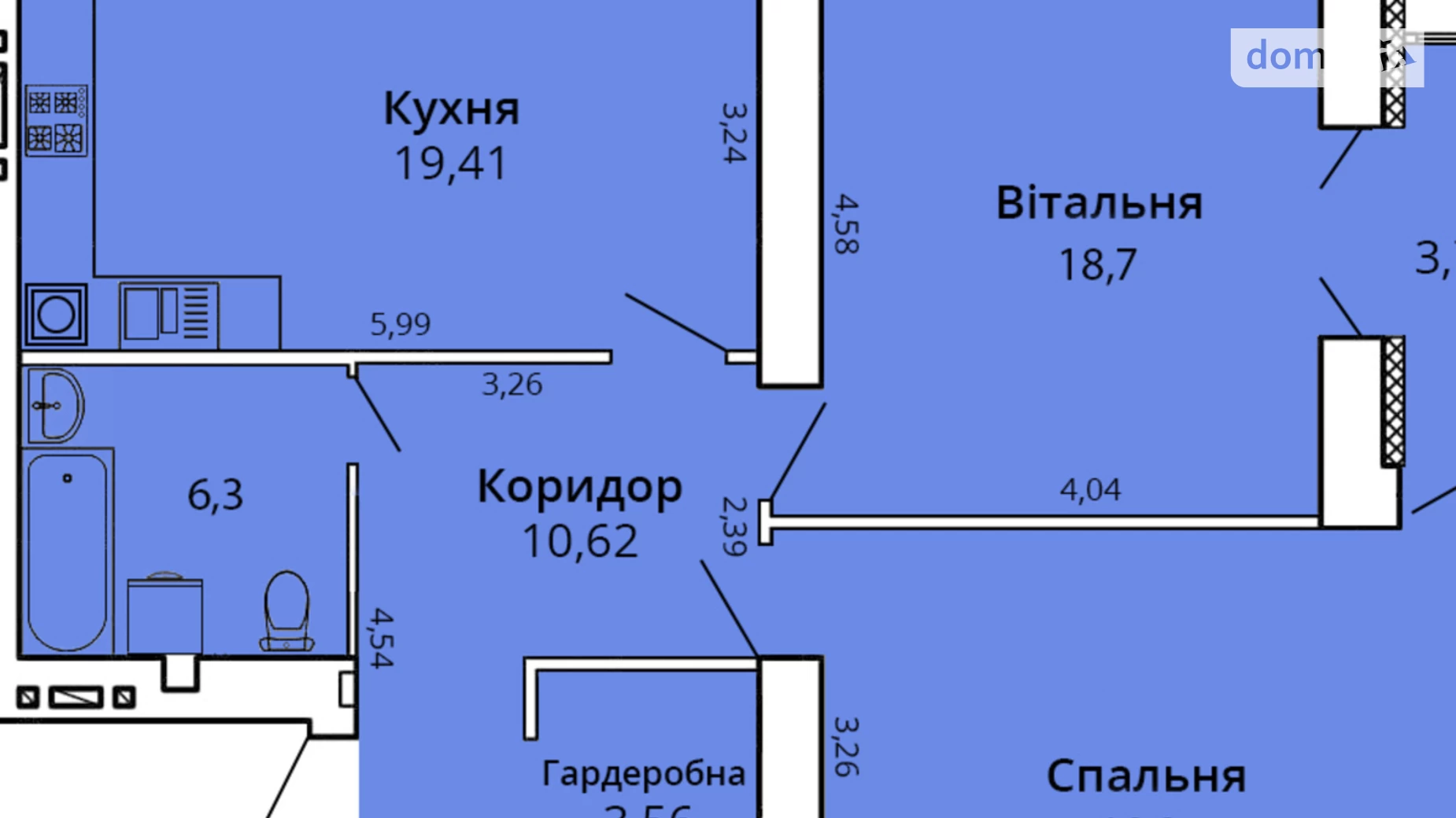 Продается 2-комнатная квартира 80.6 кв. м в Николаеве, пер. Чкалова, 96/2