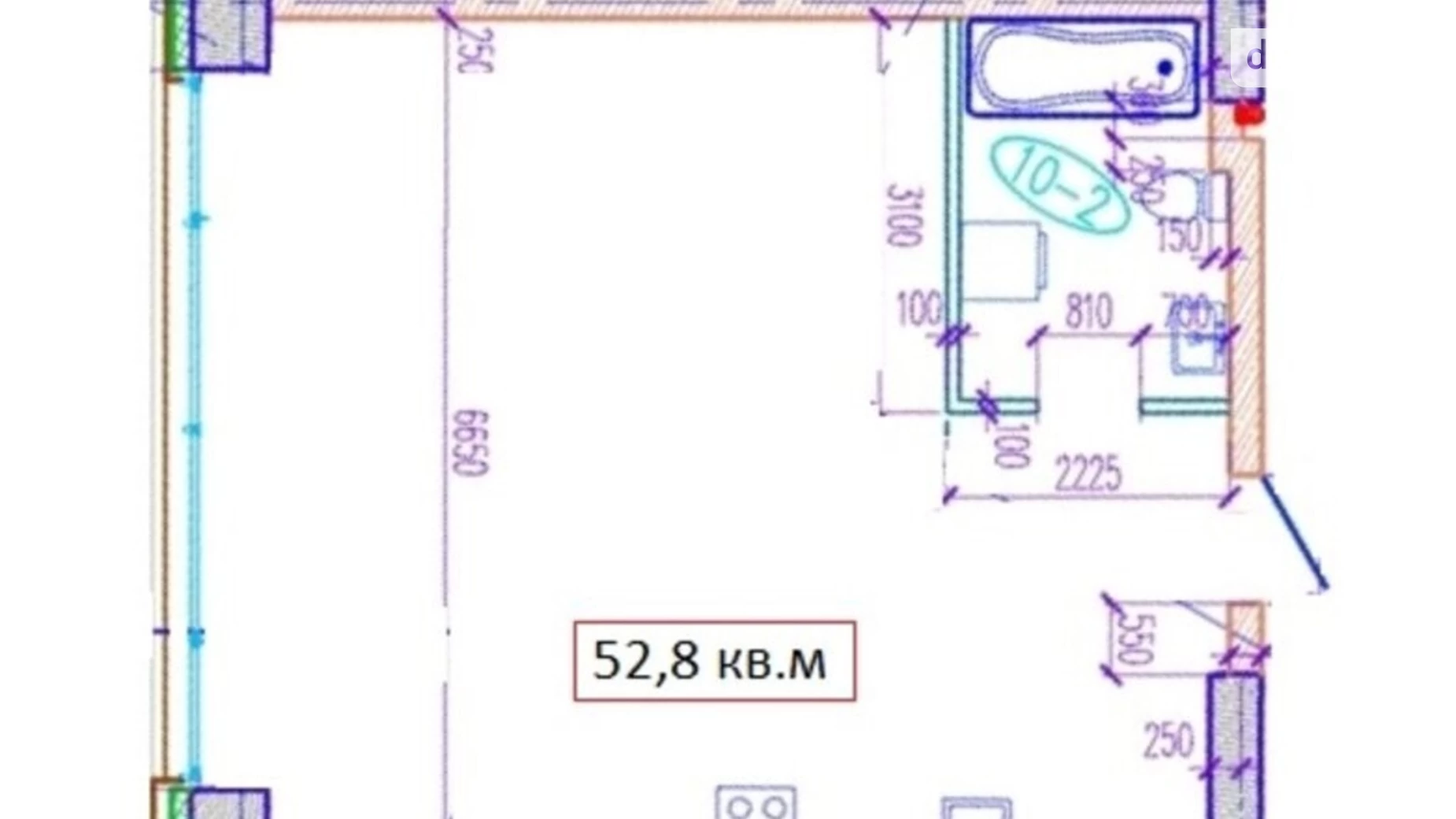 Продається 1-кімнатна квартира 53 кв. м у Дніпрі, вул. Набережна Перемоги, 7