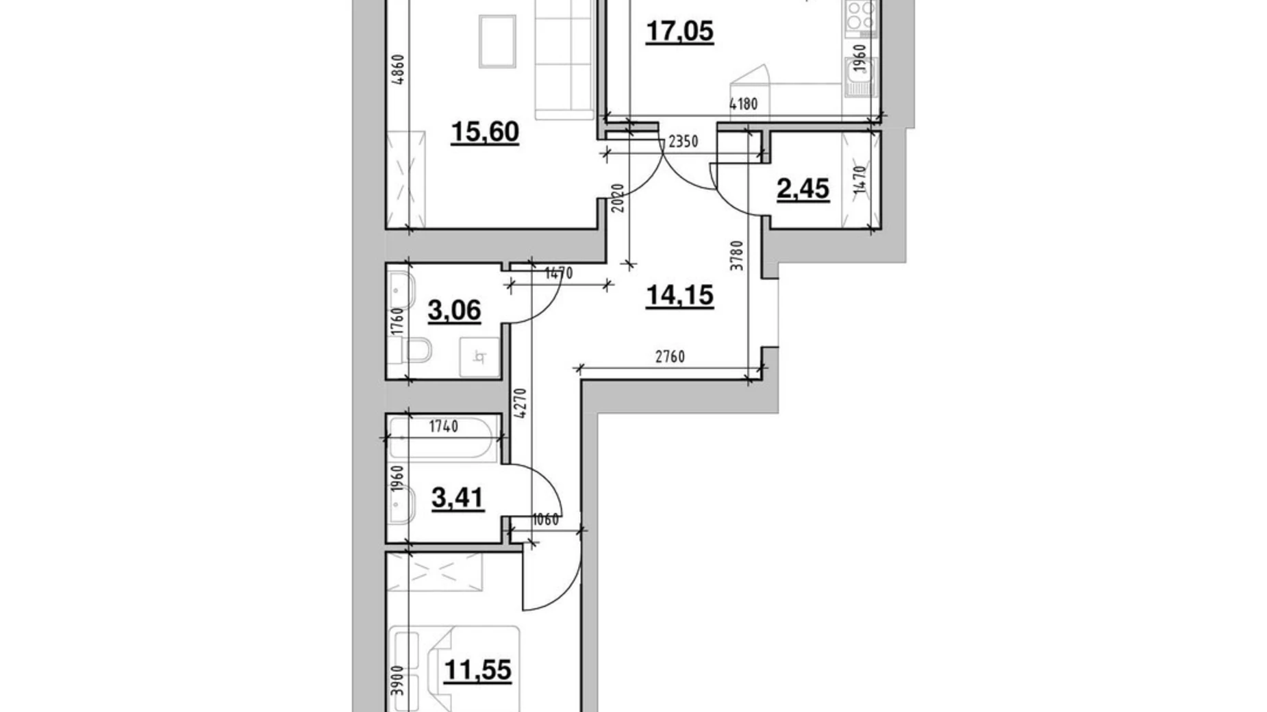 Продается 2-комнатная квартира 75.78 кв. м в Львове, ул. Железнодорожная, 7 - фото 2