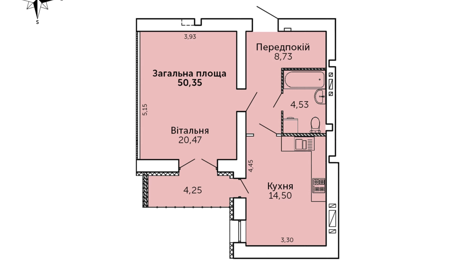 Продается 1-комнатная квартира 50.7 кв. м в Николаеве, ул. Леваневцев