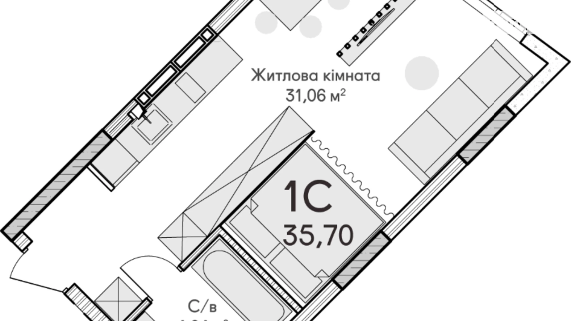 Продается 1-комнатная квартира 36 кв. м в Ирпене, ул. Достоевского, 2 - фото 2