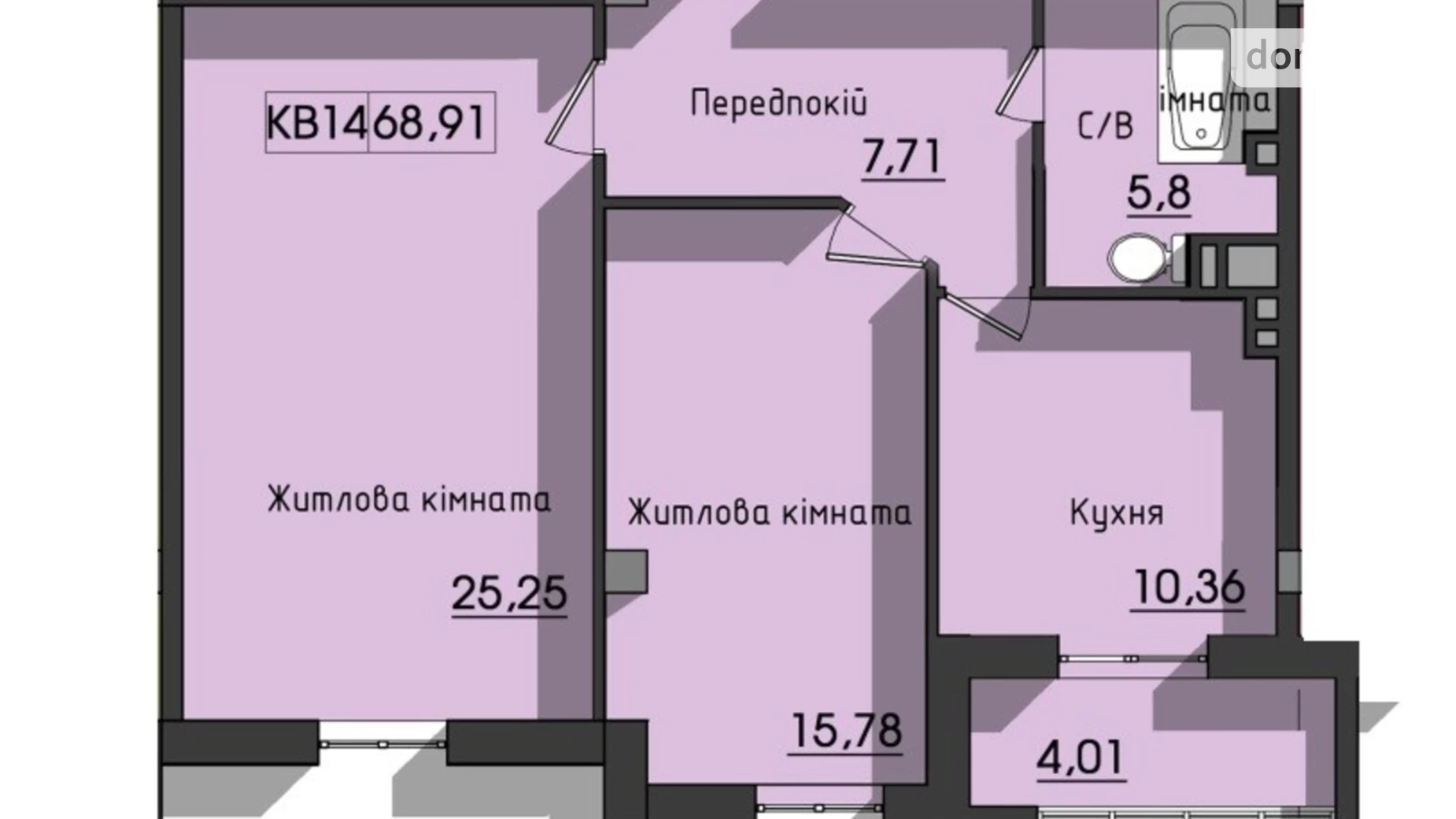 Продается 2-комнатная квартира 68.91 кв. м в Одессе, ул. Космонавтов, 23К