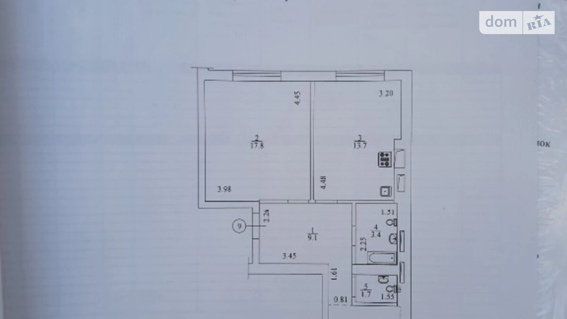 Продається 1-кімнатна квартира 59 кв. м у Ірпені, вул. Білокур(Курська), 1-10