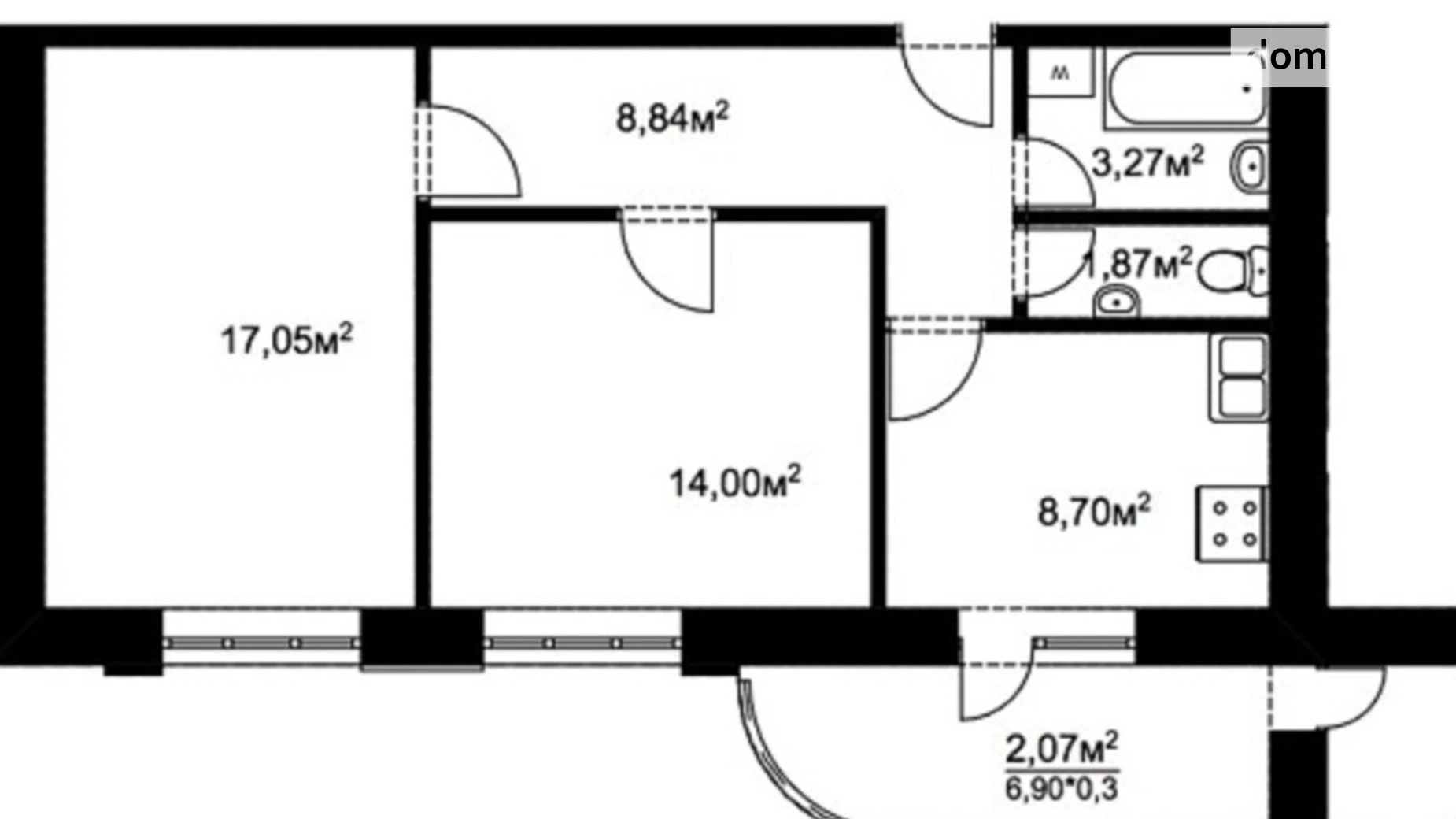 Продається 2-кімнатна квартира 56.3 кв. м у Подвірках, вул. Курязька, 16