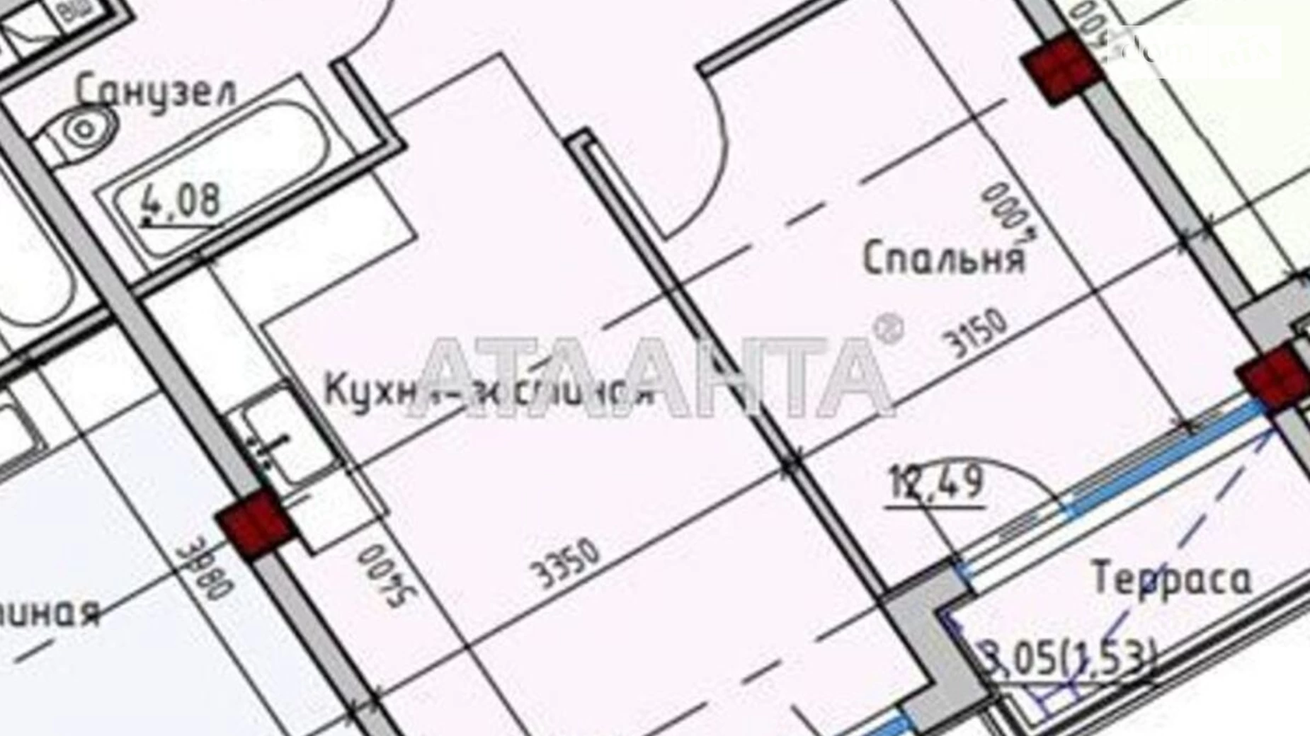 Продается 1-комнатная квартира 45.9 кв. м в Одессе, ул. Софиевская