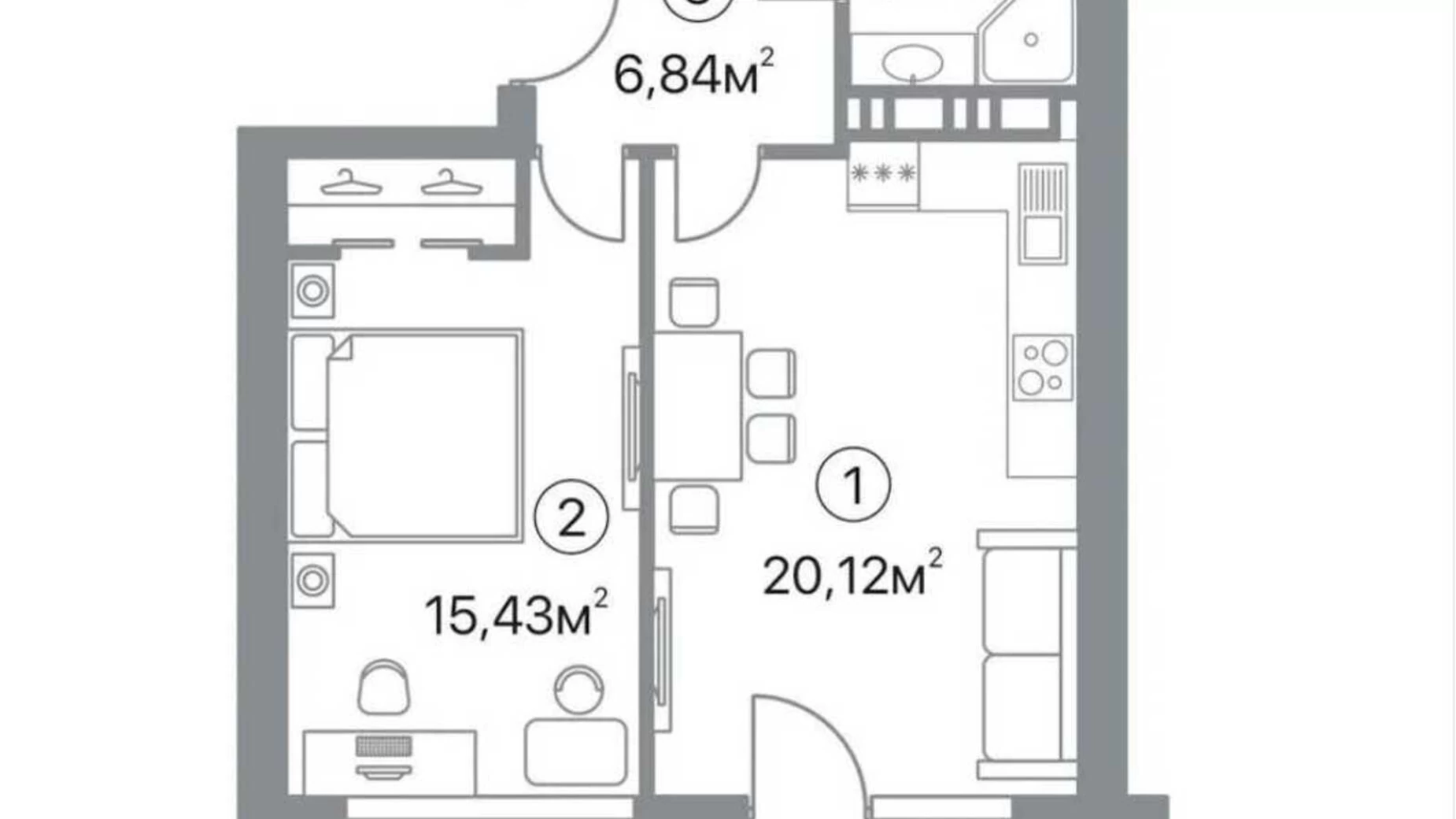 Продается 1-комнатная квартира 47 кв. м в Полтаве, ул. Пушкина