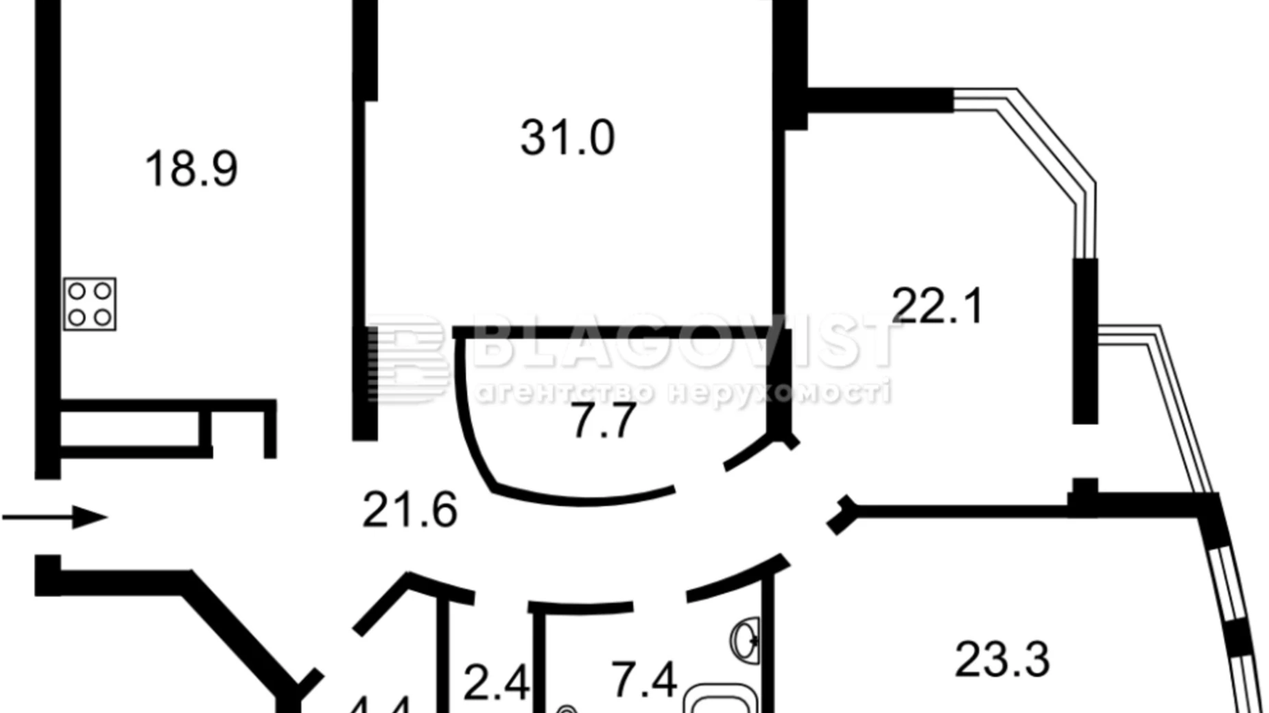 Продается 4-комнатная квартира 137 кв. м в Киеве, ул. Коновальца Евгения, 36Б