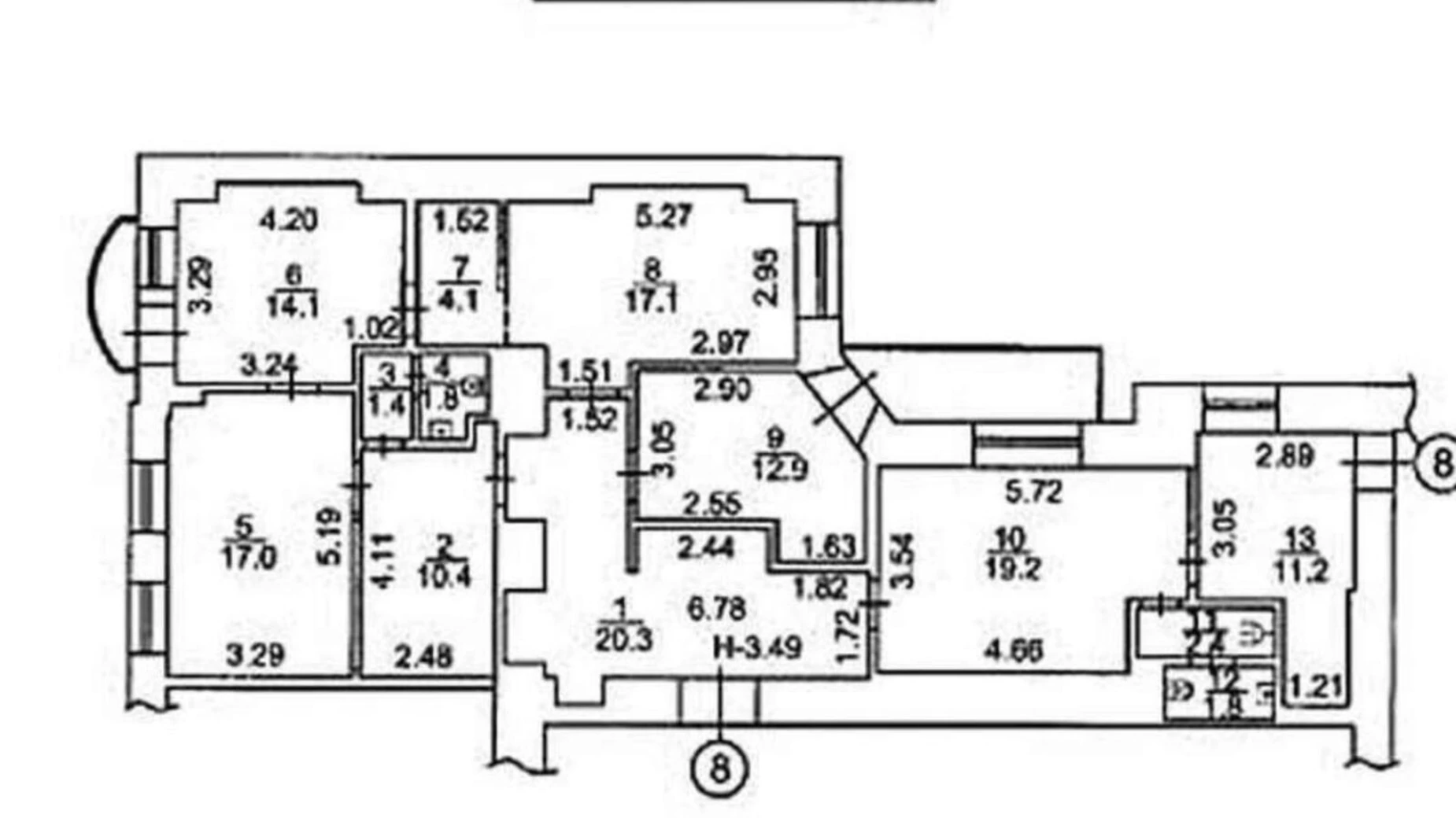 Продается 8-комнатная квартира 133 кв. м в Киеве, ул. Саксаганского, 26