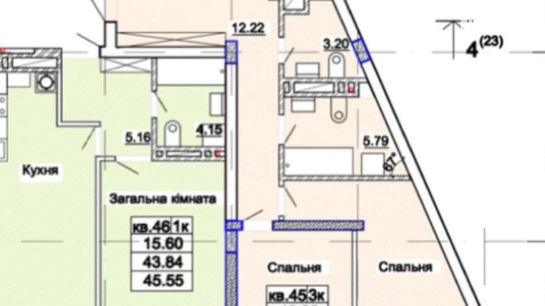 Продається 3-кімнатна квартира 81.45 кв. м у Львові, вул. Стуса Василя, 51