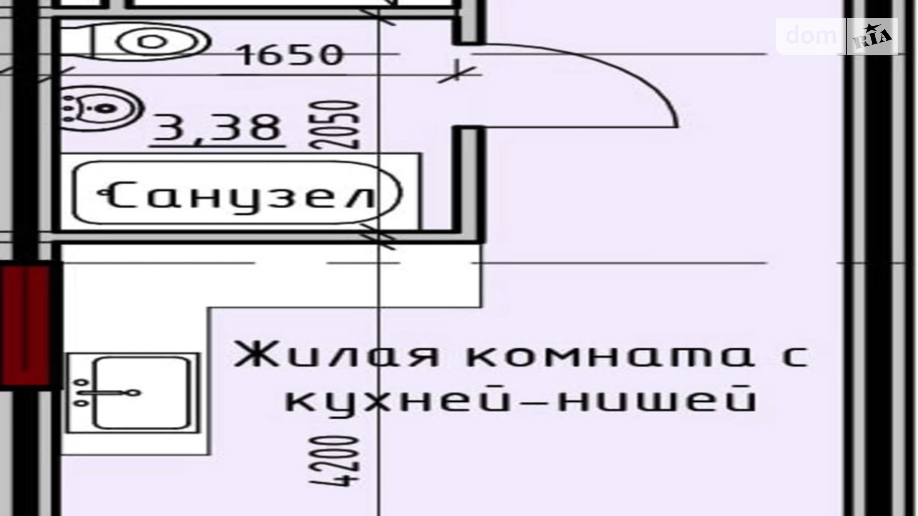 Продается 1-комнатная квартира 21.43 кв. м в Одессе, ул. Радостная, 29