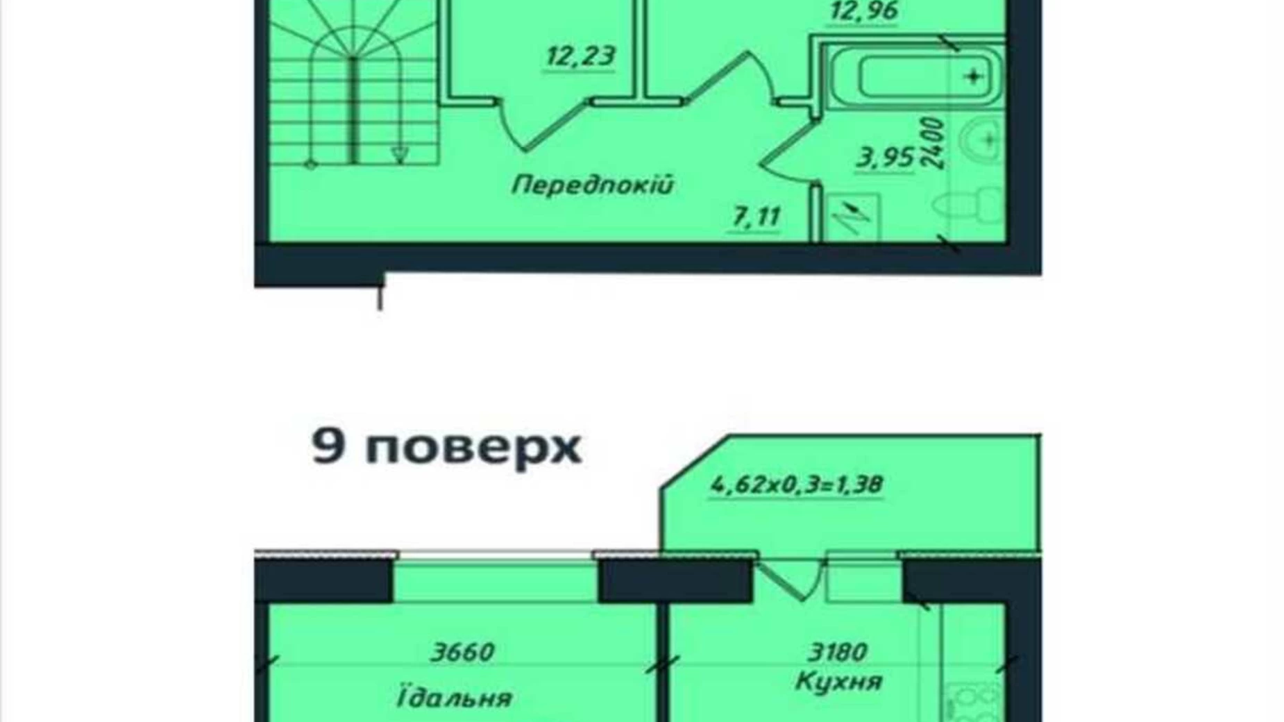 Продається 3-кімнатна квартира 80 кв. м у Полтаві