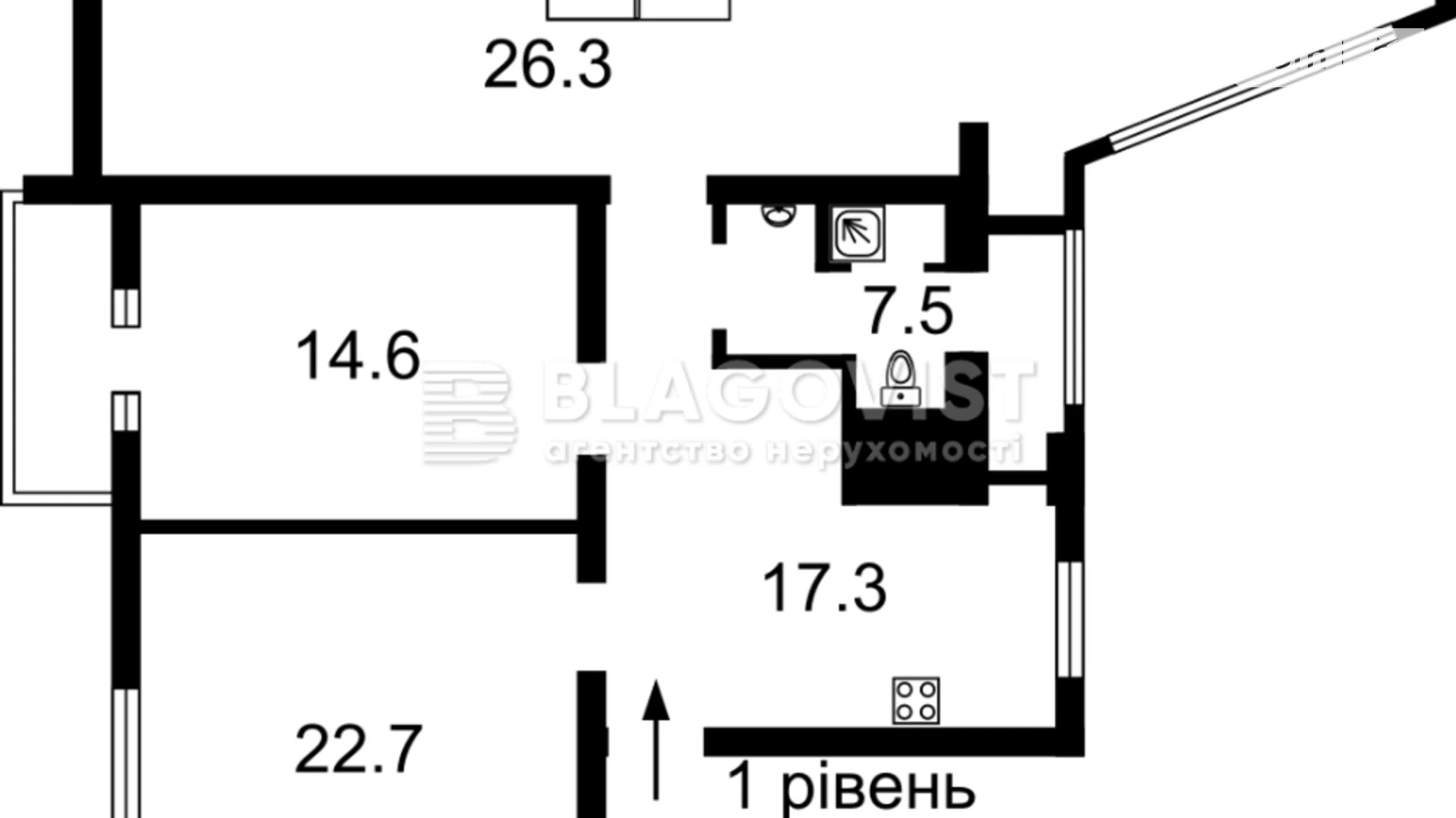 Продається 4-кімнатна квартира 136.3 кв. м у Києві, вул. Обсерваторна, 12Б