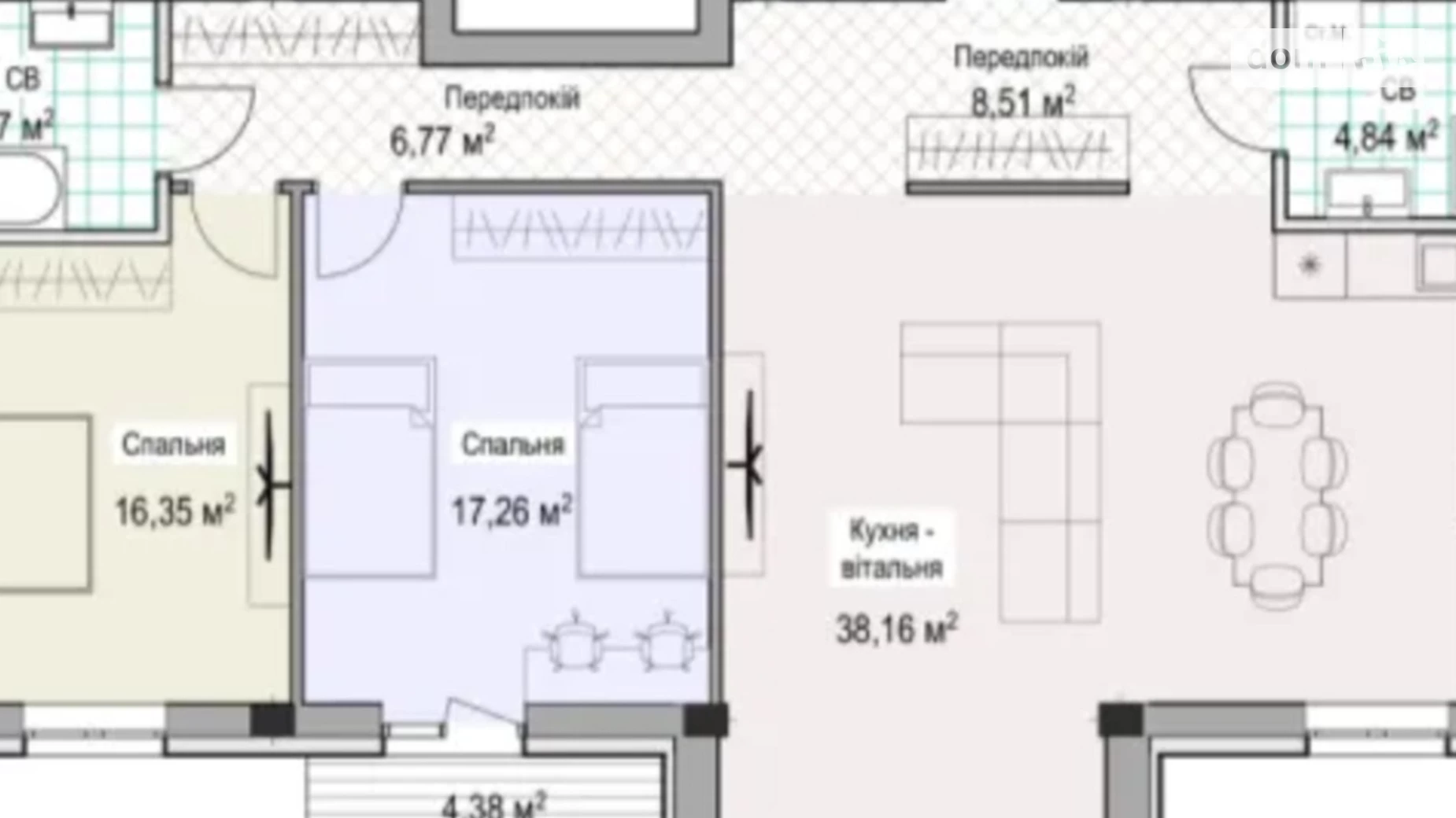 Продається 2-кімнатна квартира 101.4 кв. м у Києві, вул. Григорія Кочура(Олександра Пироговського), 19/8