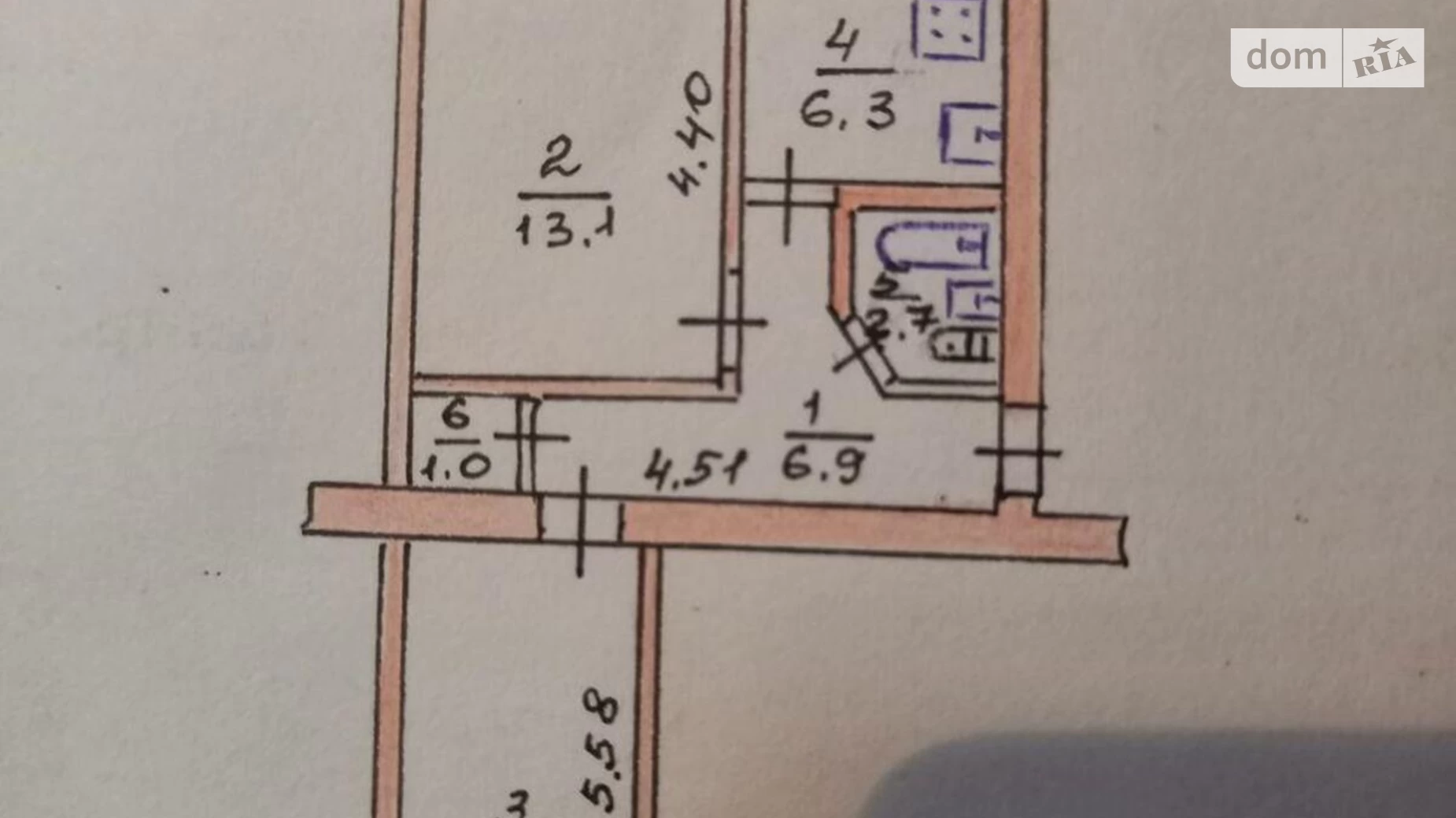 2-кімнатна квартира 44 кв. м у Тернополі, вул. Замкова