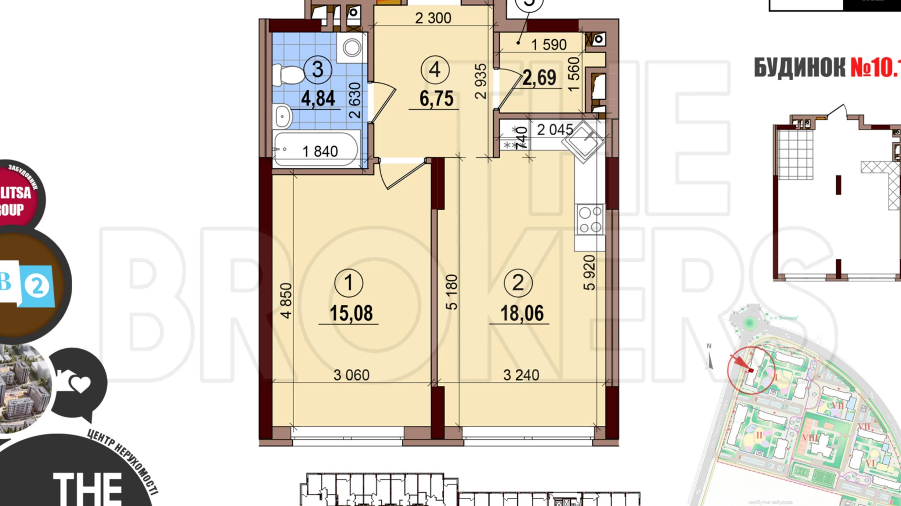 Продается 1-комнатная квартира 47.42 кв. м в Киеве, просп. Правды, 45А