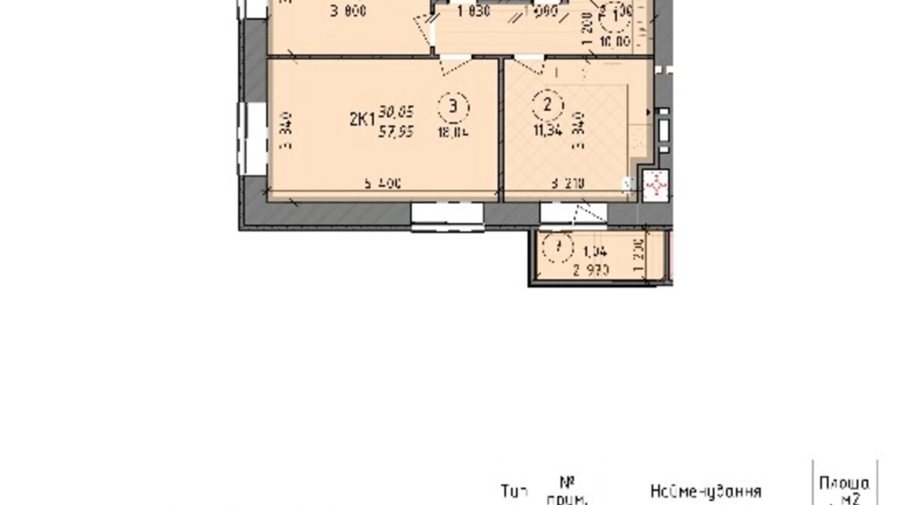 Продается 2-комнатная квартира 57.95 кв. м в Вышгороде, ул. Шолуденко, 24