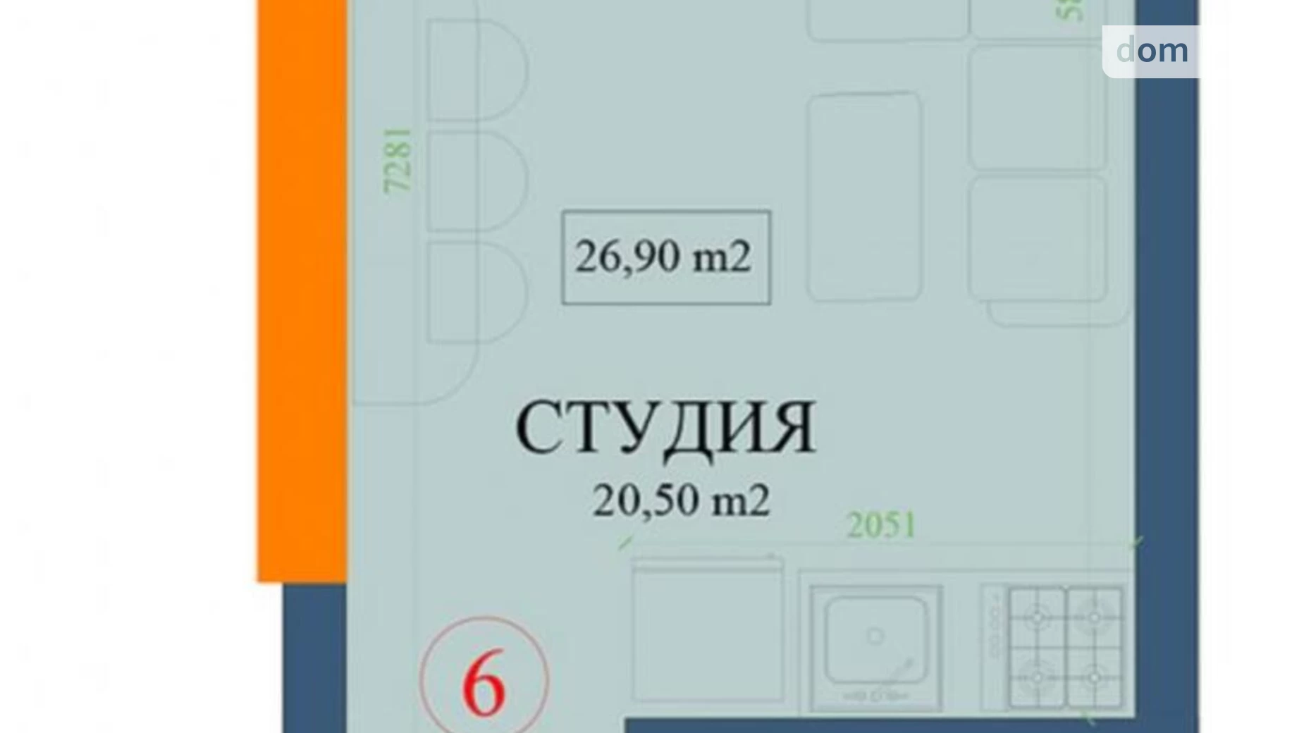 Продається 1-кімнатна квартира 26 кв. м у Харкові, вул. Куликівська, 32