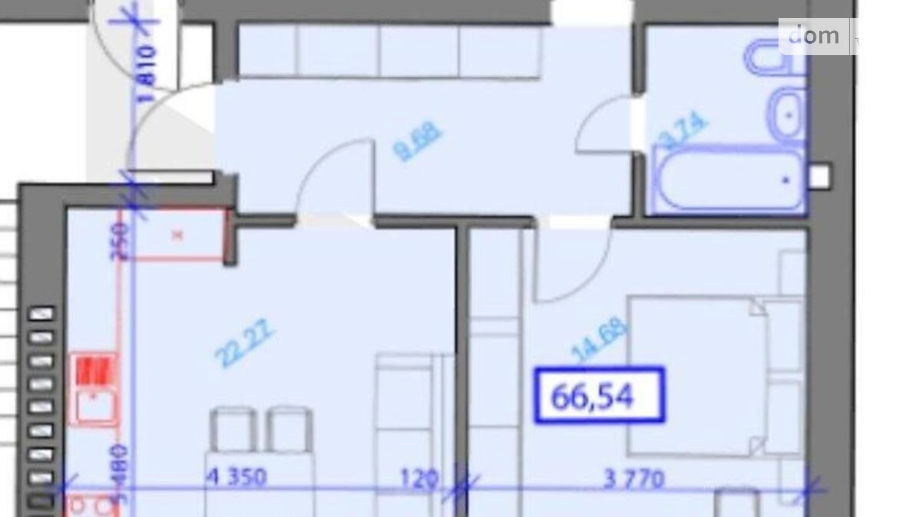 Продається 2-кімнатна квартира 68 кв. м у Івано-Франківську, вул. Хіміків, 23