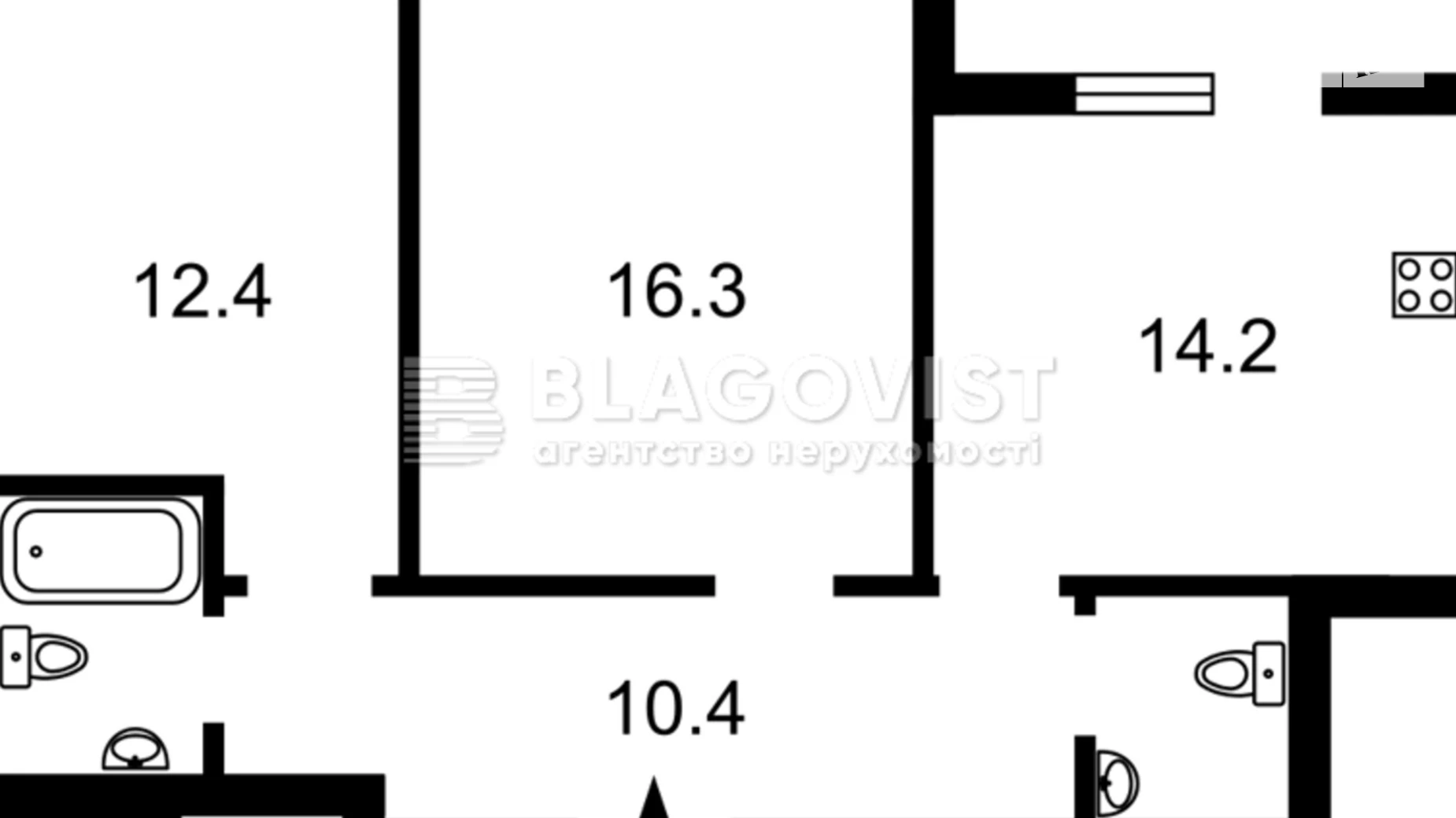 Продается 2-комнатная квартира 64.2 кв. м в Киеве, просп. Берестейский(Победы), 65Б