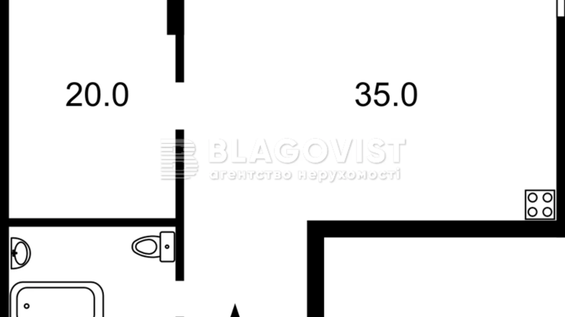 Продается 1-комнатная квартира 68 кв. м в Киеве, просп. Николая  Бажана, 1А