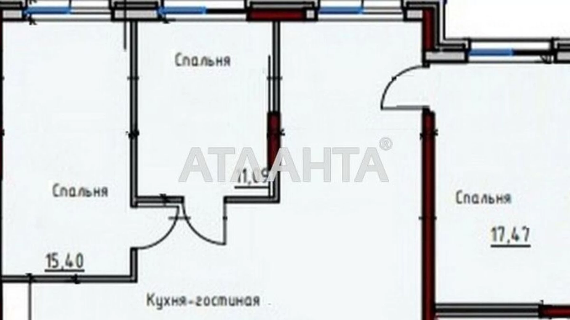 Продається 3-кімнатна квартира 103 кв. м у Одесі, вул. Дачна