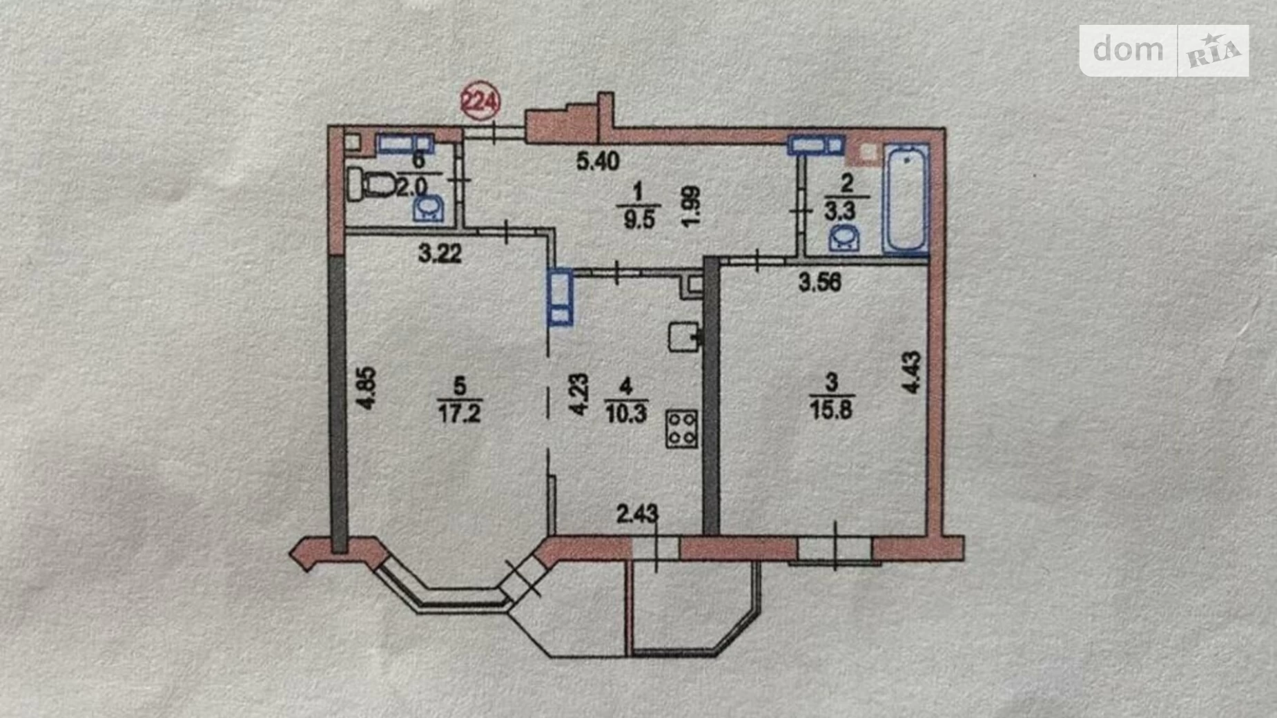 Продається 2-кімнатна квартира 61 кв. м у Києві, вул. Коперника, 3