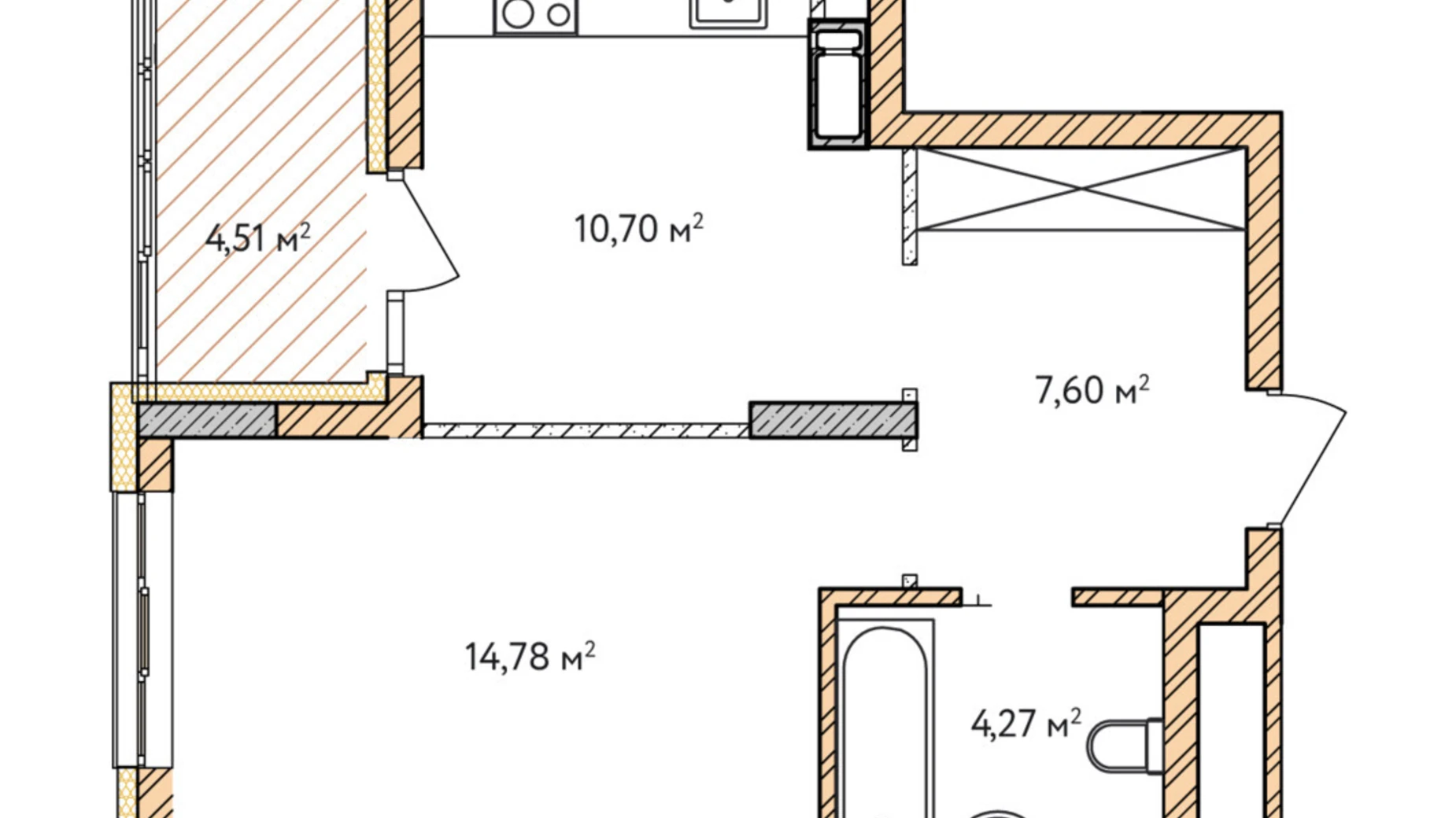 Продається 1-кімнатна квартира 43.15 кв. м у Броварах, вул. Симоненка, 32 - фото 2