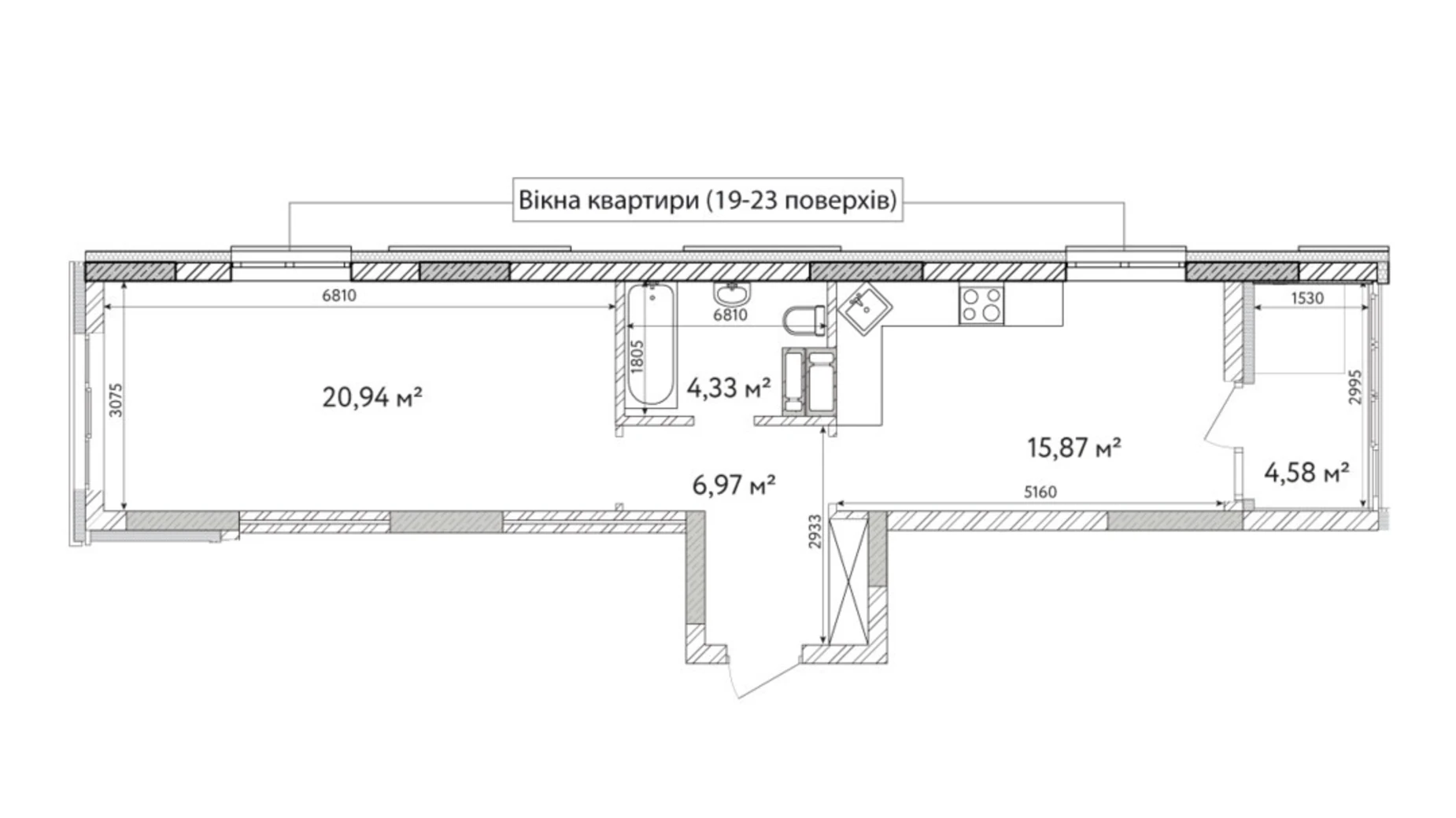 Продається 1-кімнатна квартира 54.49 кв. м у Броварах, вул. Симоненка, 32 - фото 2