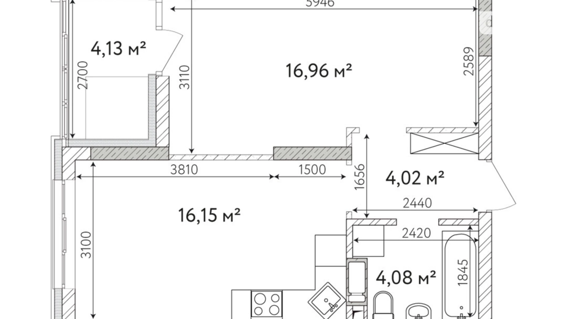 Продається 1-кімнатна квартира 45.36 кв. м у Броварах, вул. Симоненка, 32 - фото 2