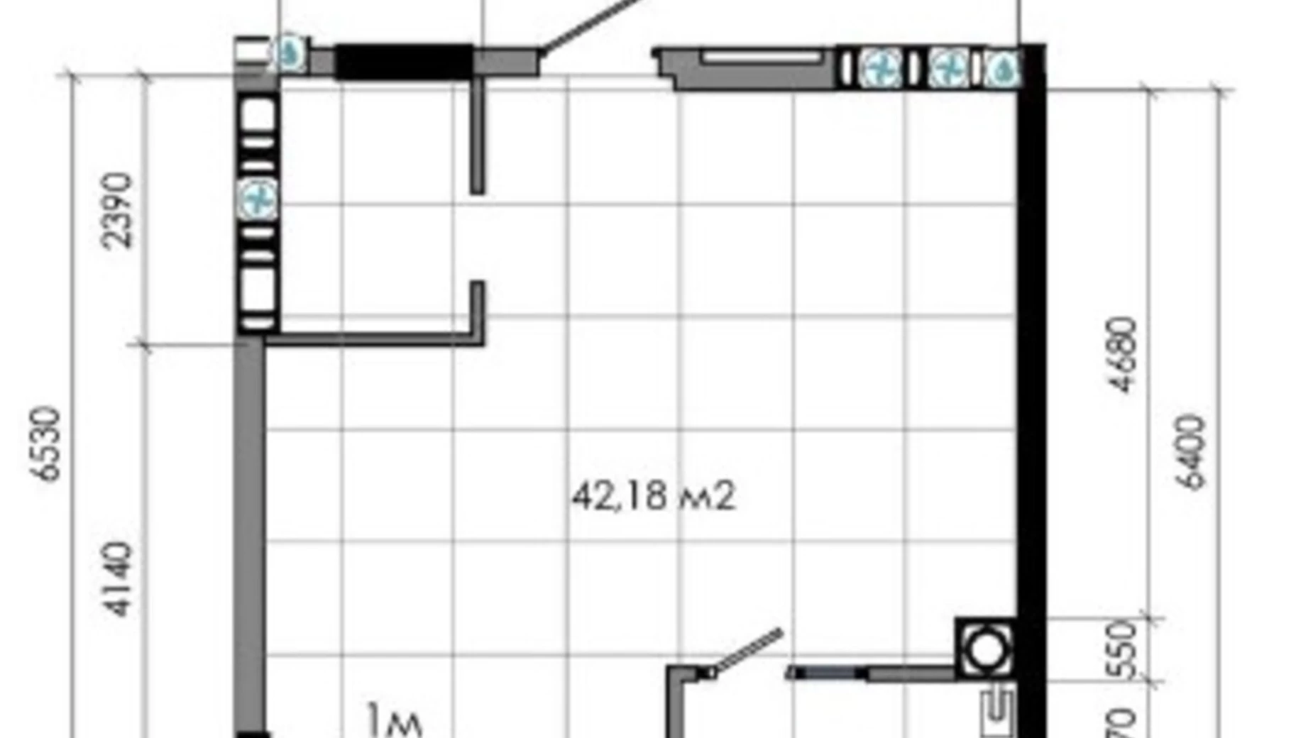 Продается 1-комнатная квартира 42 кв. м в Днепре, ул. Костомаровская, 1А