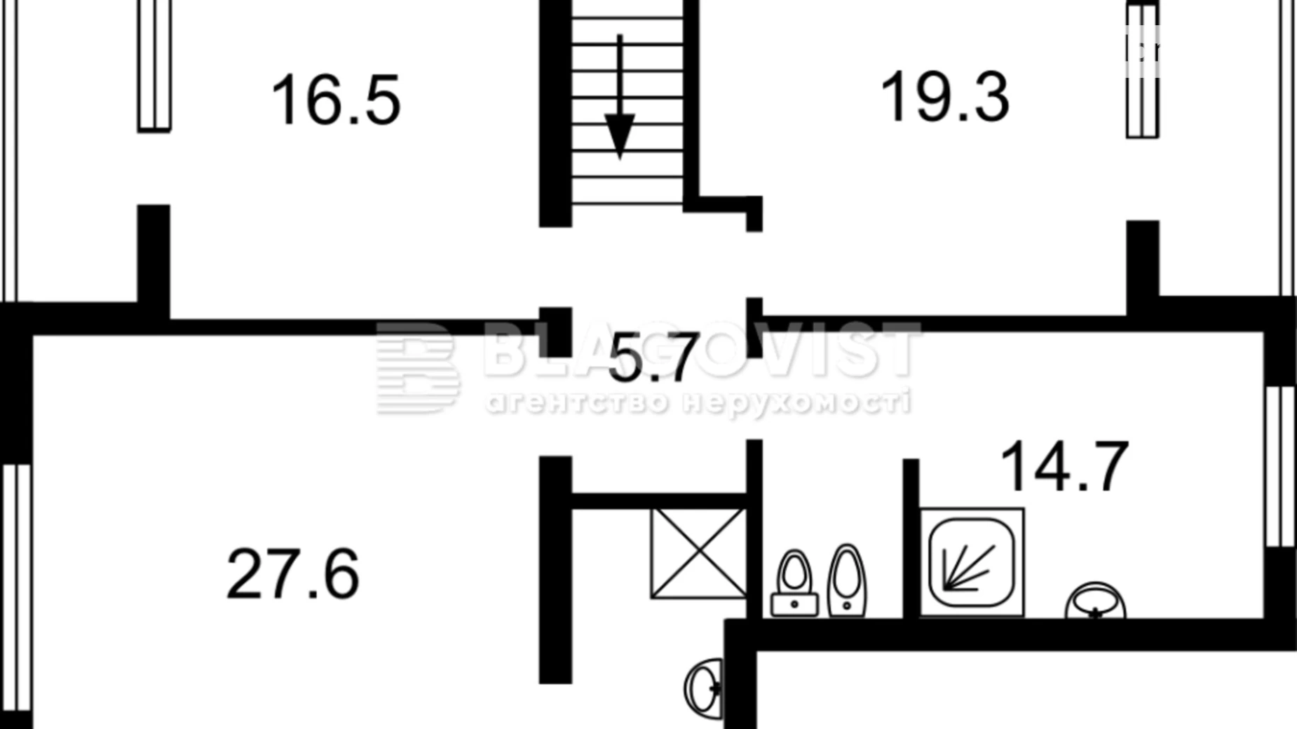 Продается 5-комнатная квартира 190 кв. м в Киеве, ул. Тургенева, 52-58