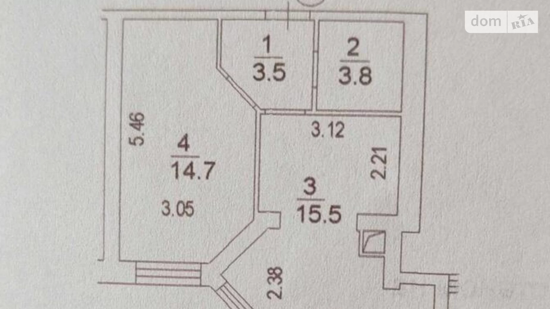 Продається 1-кімнатна квартира 37 кв. м у Києві, вул. Миру, 12