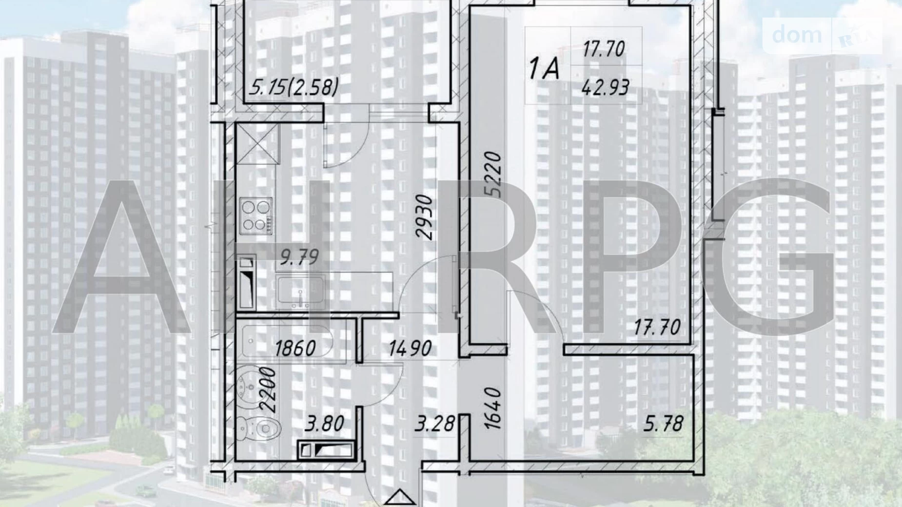 Продается 1-комнатная квартира 42.93 кв. м в Киеве, ул. Электротехническая, 43 - фото 3