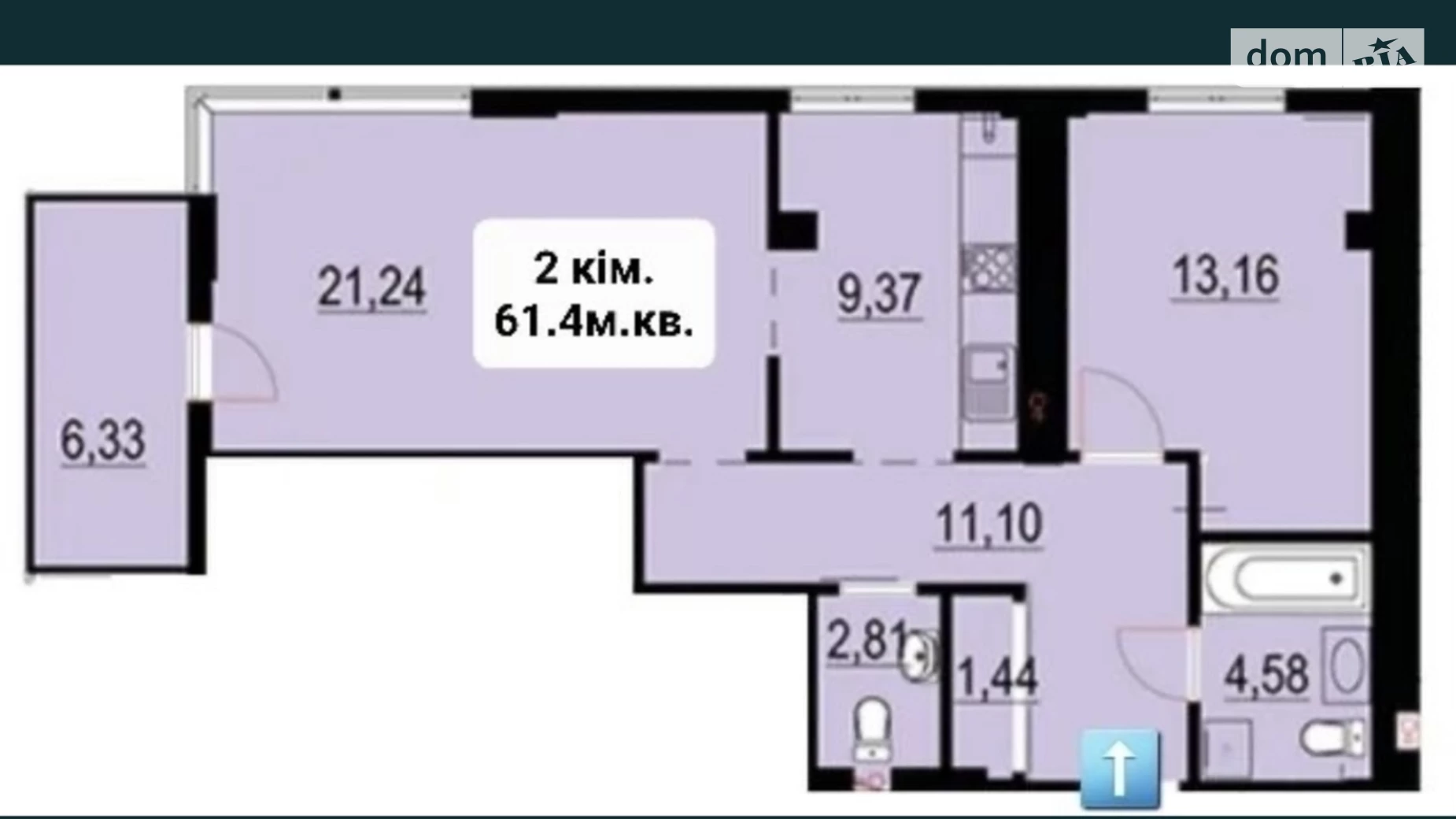 Продается 2-комнатная квартира 62 кв. м в Ивано-Франковске, ул. Левицкого Романа, 17