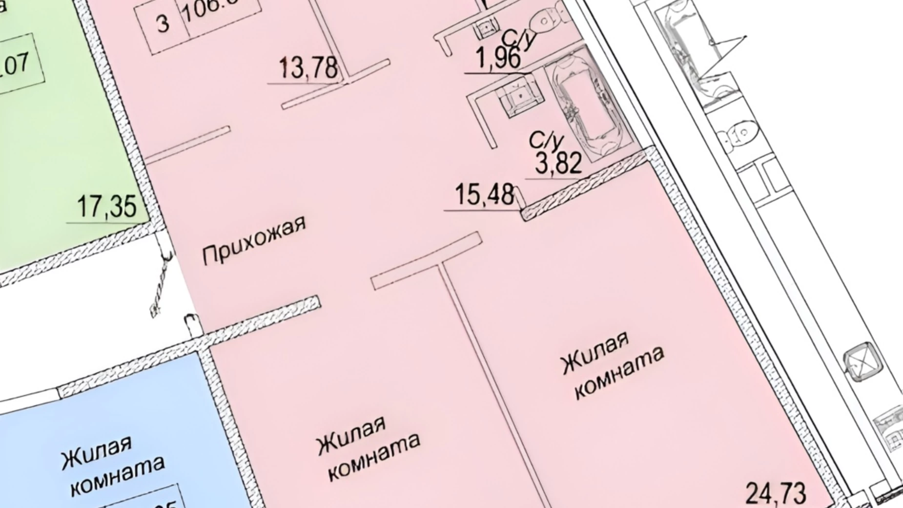 Продается 2-комнатная квартира 104 кв. м в Одессе, ул. Каманина, 16А - фото 2