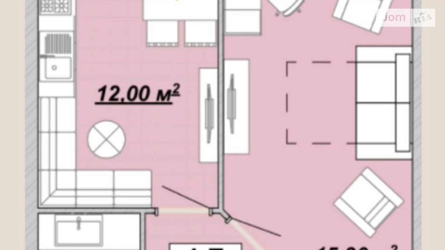 Продается 1-комнатная квартира 41.7 кв. м в Ивано-Франковске, ул. Княгинин - фото 3