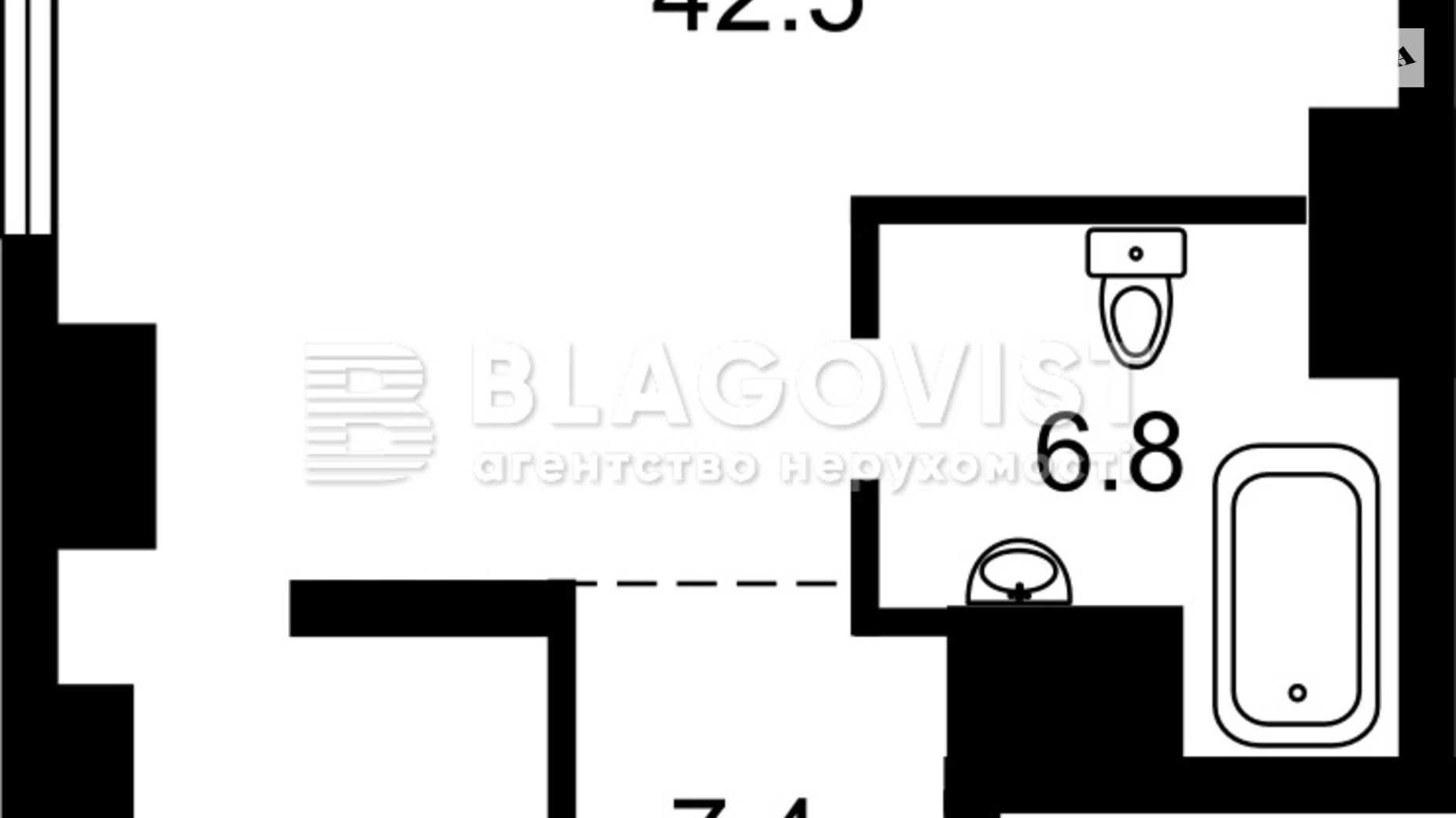 Продается 1-комнатная квартира 57.6 кв. м в Киеве, ул. Саперное Поле, 25