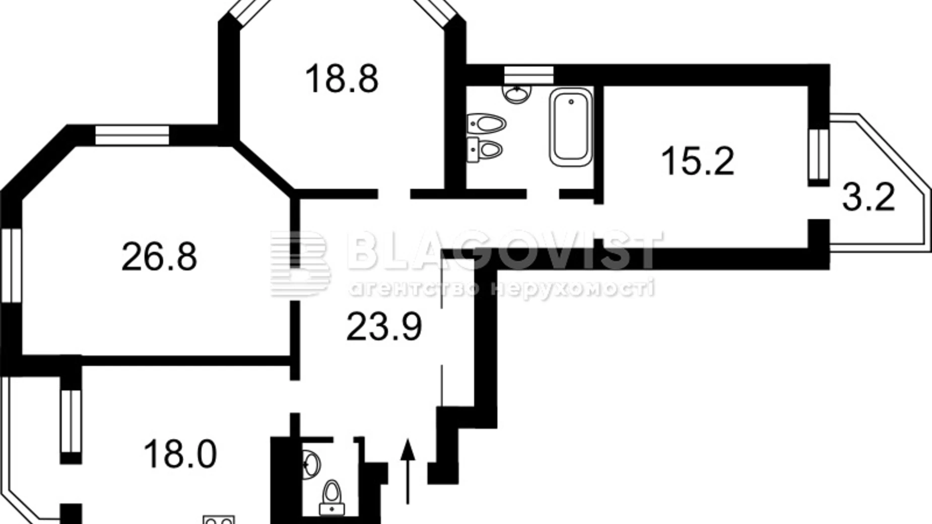 Продается 3-комнатная квартира 120.3 кв. м в Киеве, ул. Клиническая, 23/25