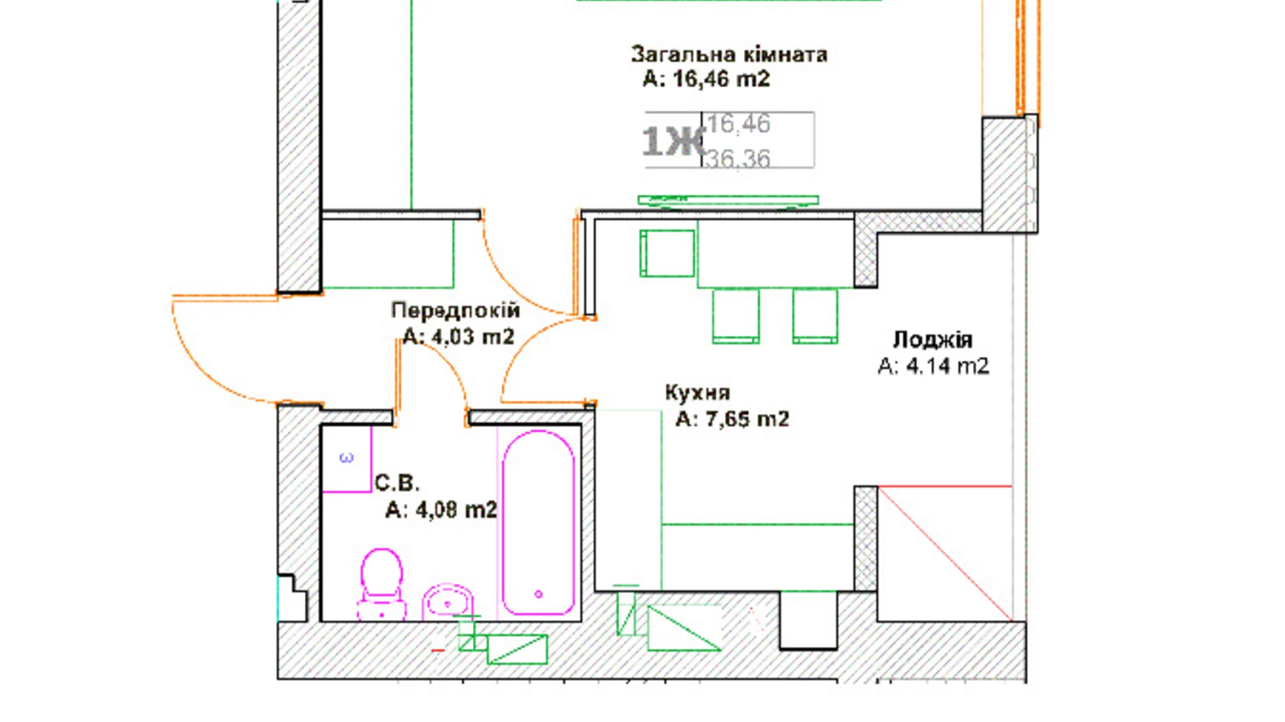 Продается 1-комнатная квартира 36.36 кв. м в Ирпене, ул. Григория Сковороды, 21